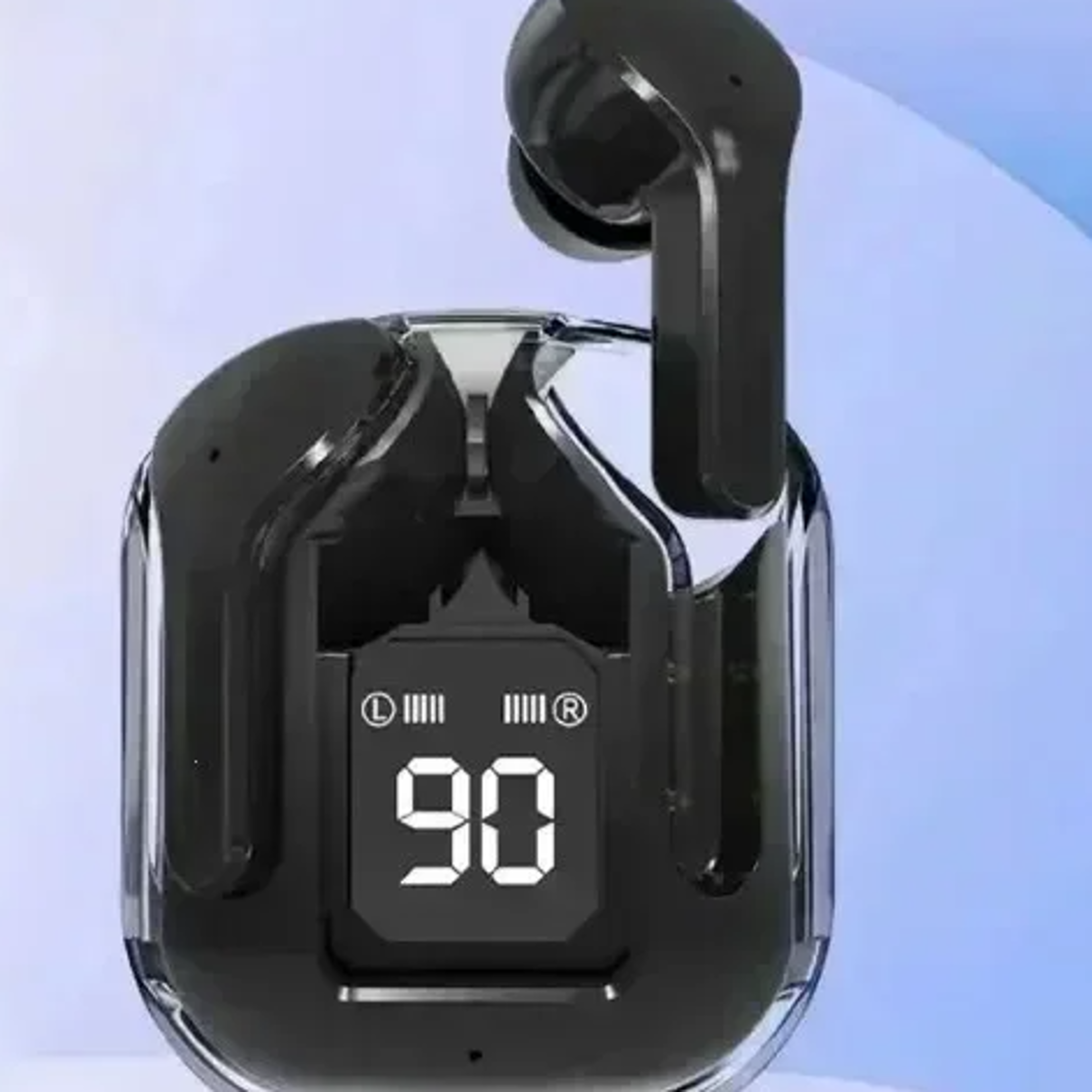 wireless bluetooth headset, transparent headphones, enc power, digital display, stereo sound earphones for all phones