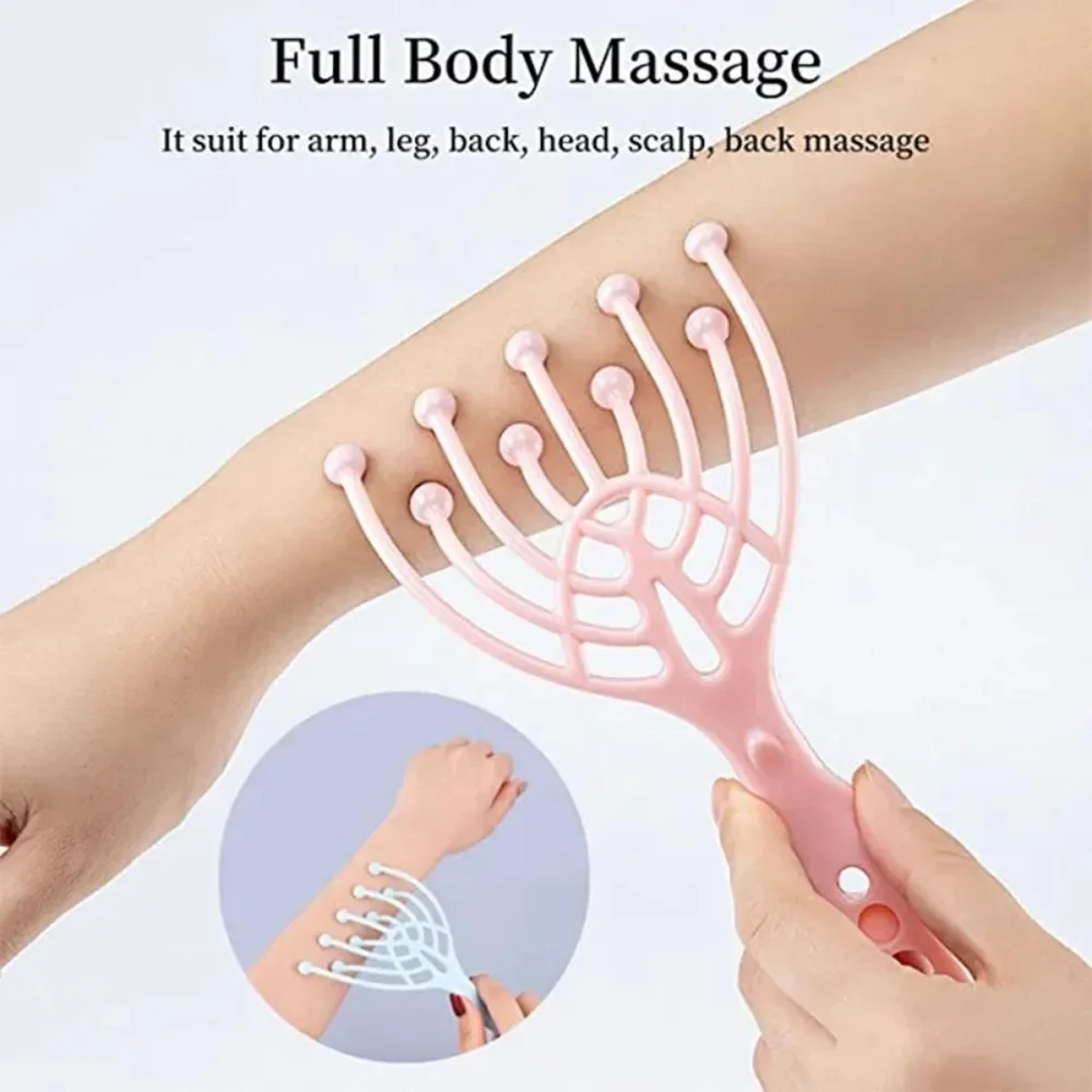 Head Massager For Scalp Neck Comb Roller Five Finger Handheld Relax Spa Hair Care Steel Ball Stress 3