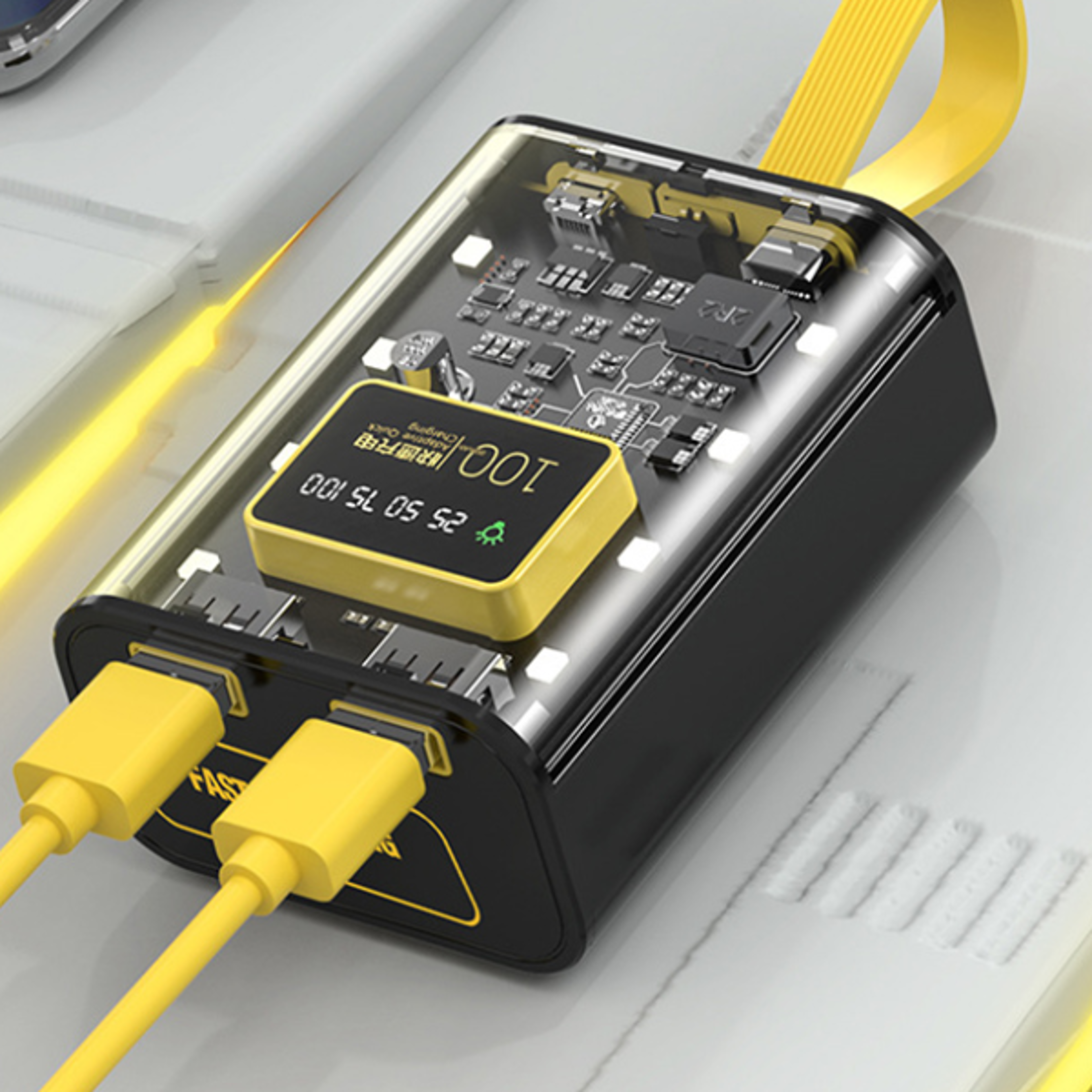 battery charger case, diy power bank box, fast charge, double usb output, led night light, battery storage box