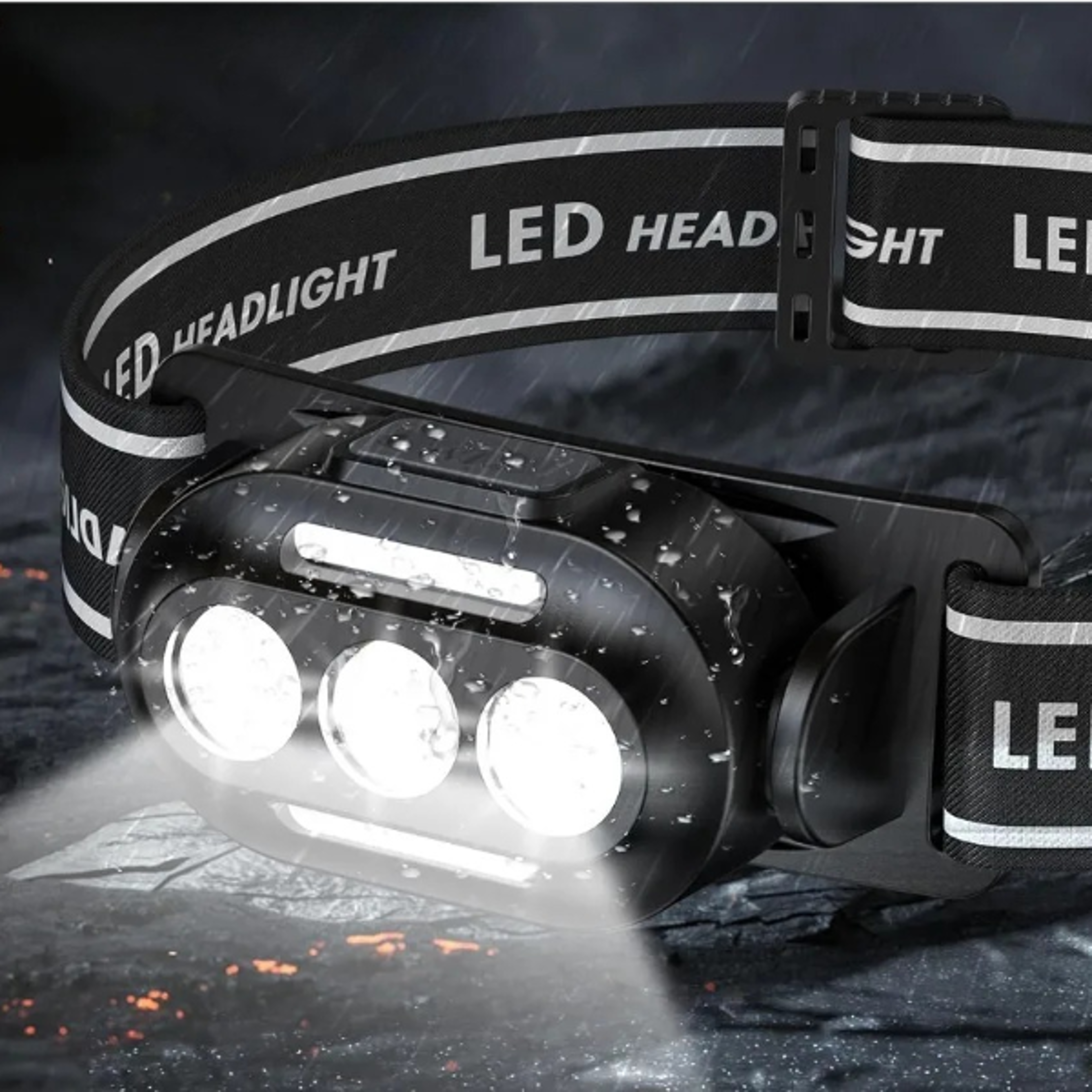 mini multi-functional headlamp, usb rechargeable led camping light for fishing, walking dogs, running, cycling, exercise