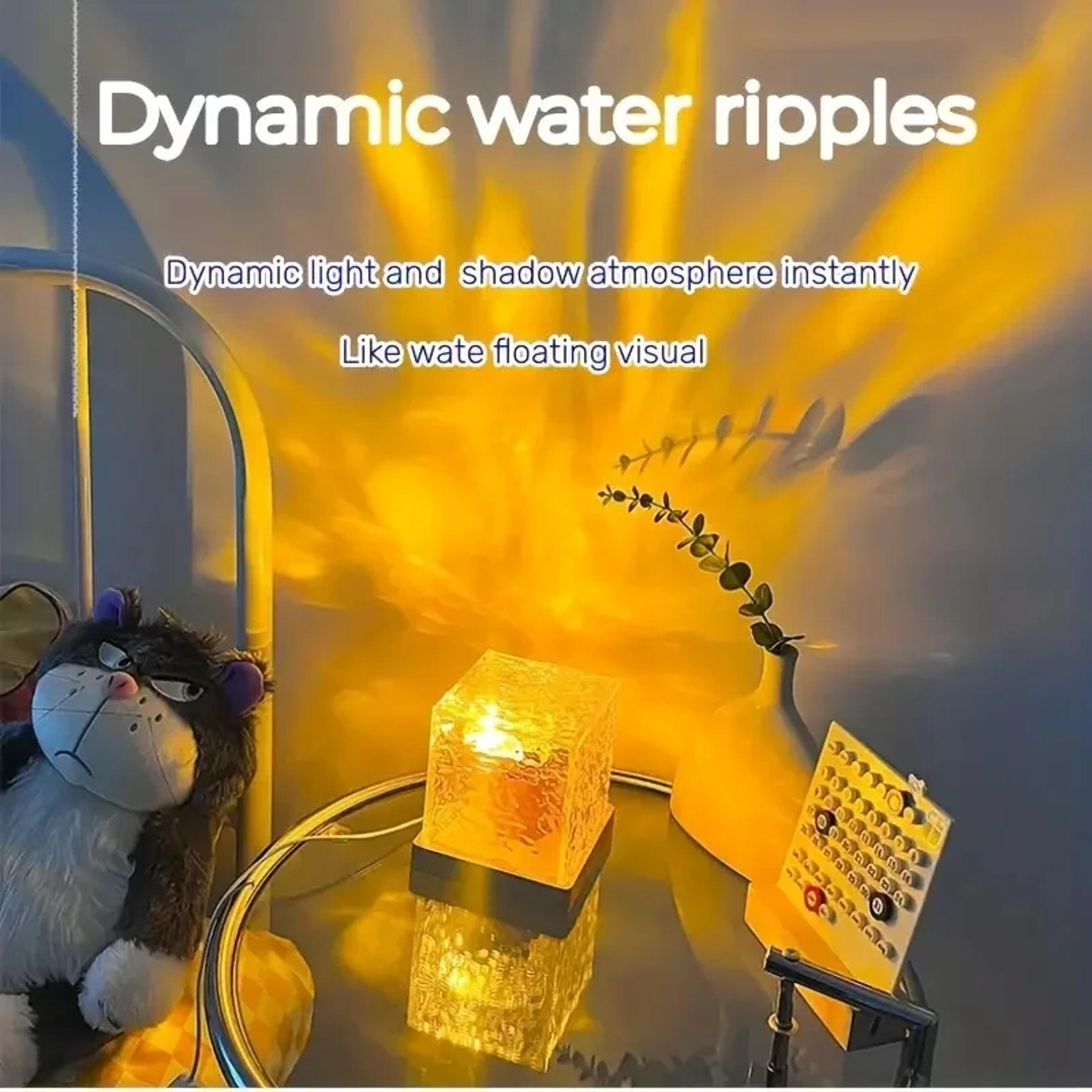 Romance Dynamic Light Shadow Rotating Water Ripple Atmosphere Lights Night Projection Lamp For Home 2
