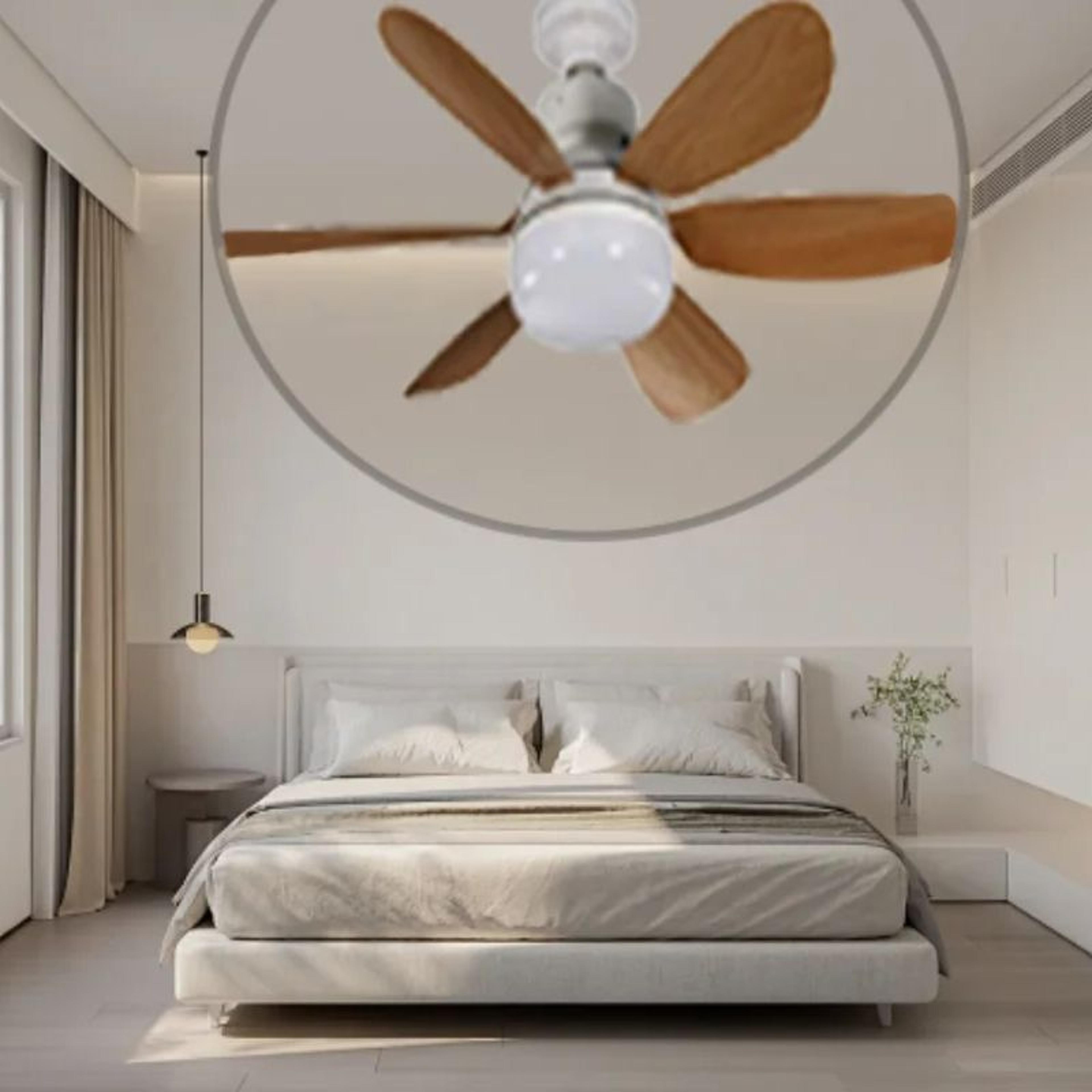 Socket Wood Grain Fan Light With Remote Control Ceiling Fan Light For Living Room And Study Stylish 1