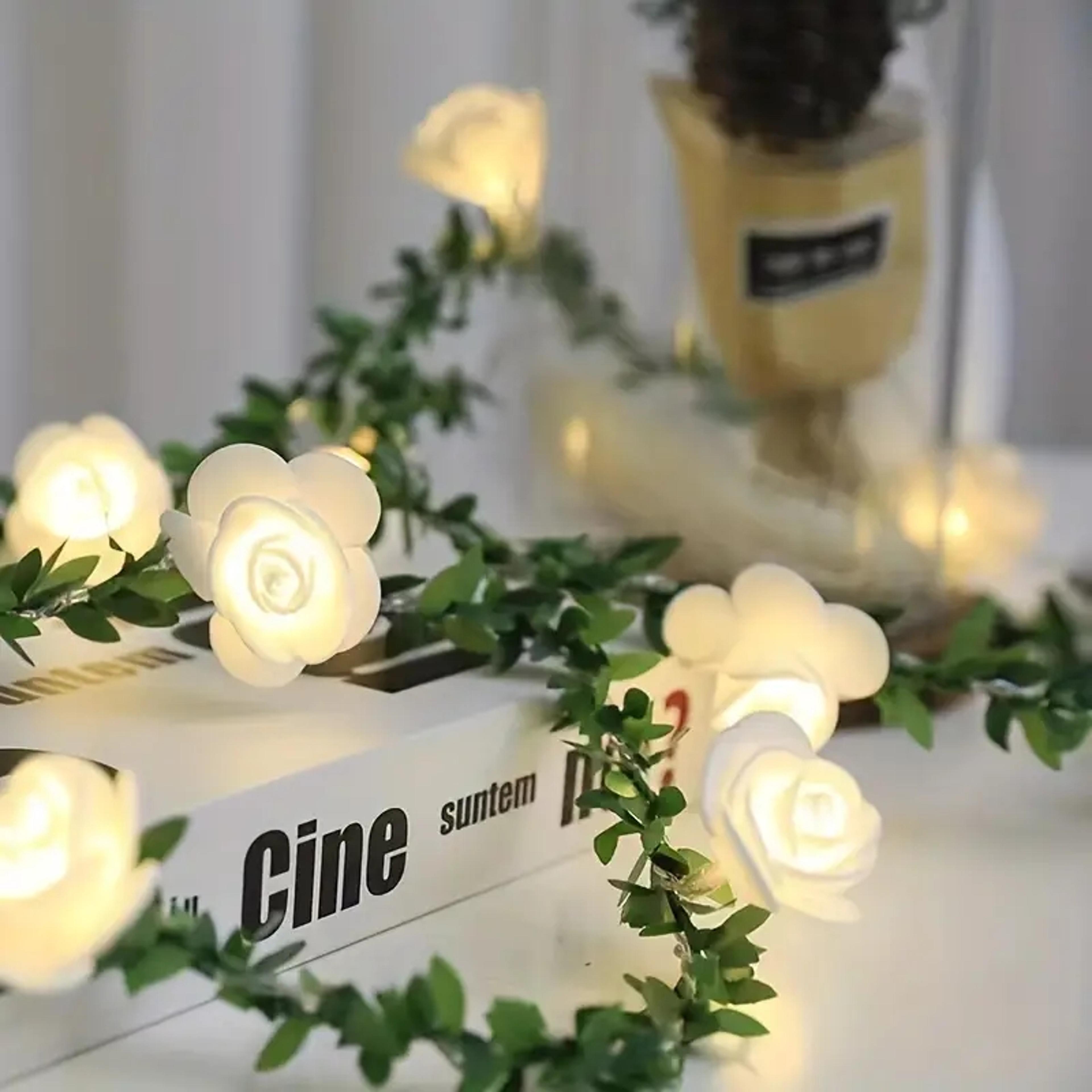 Rose Flower String Lights Battery Powered Flower Rose Night Lamp Wedding  Valentines Day Party Garl 1