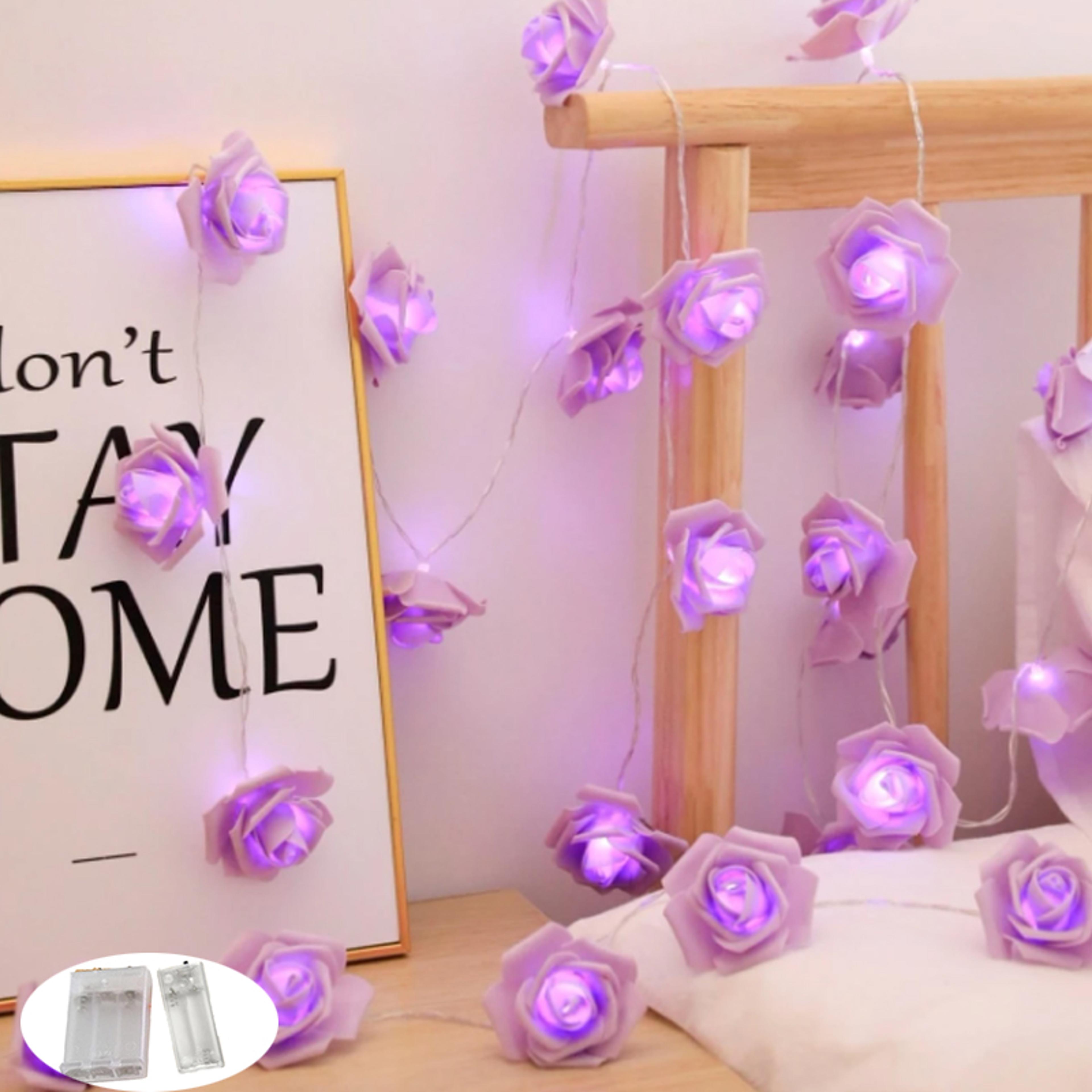 Rose Flower String Lights BatteryPowered Lights For Bedroom Living Room Valentines Day Romantic Atm 3