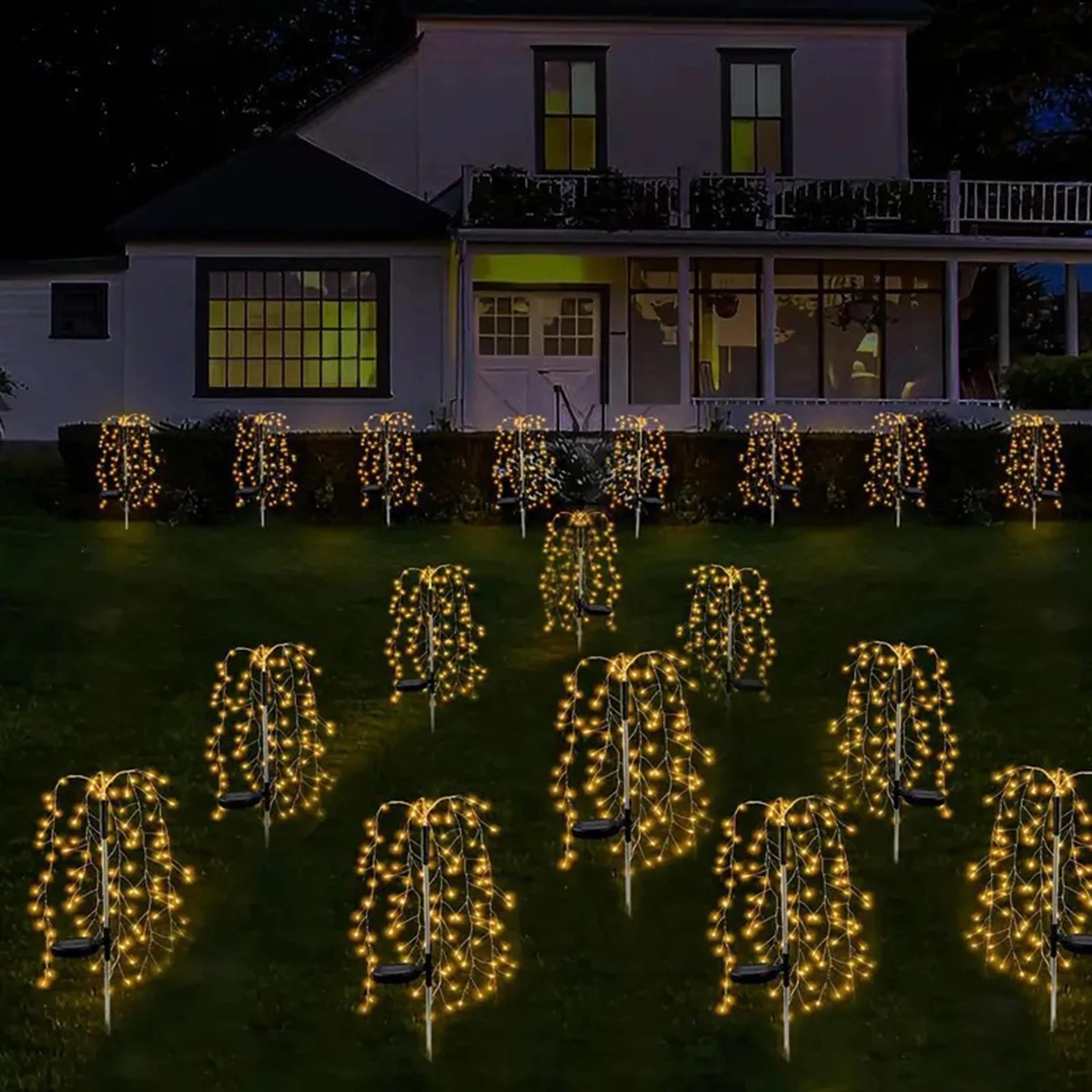solar firework light outdoor, waterproof led solar garden flower lights with lighting modes for outdoor lighting