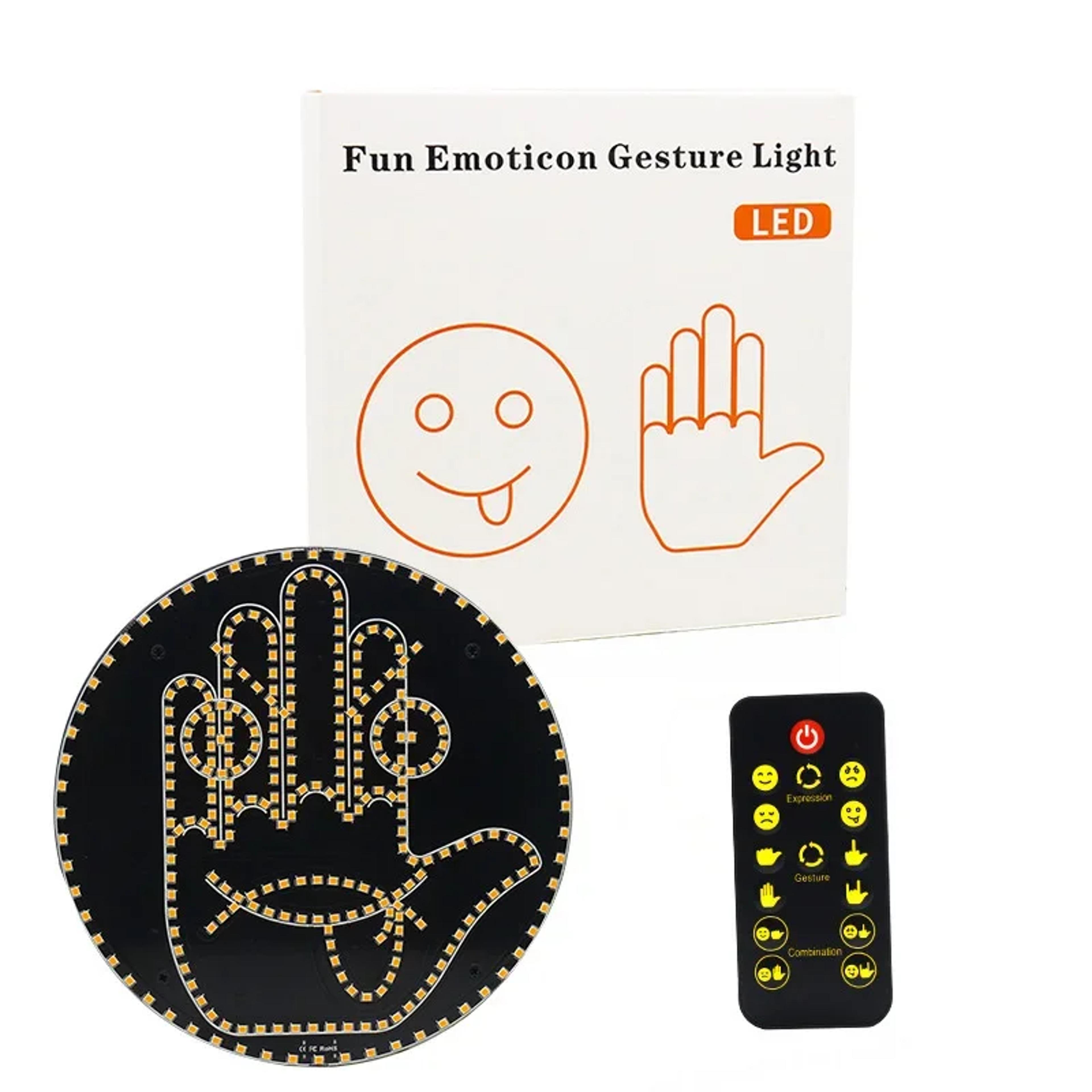 Creative Fun Car Gesture Finger Lights Lamp Anti Rear End Collision Car Warning Lights Interactive  5