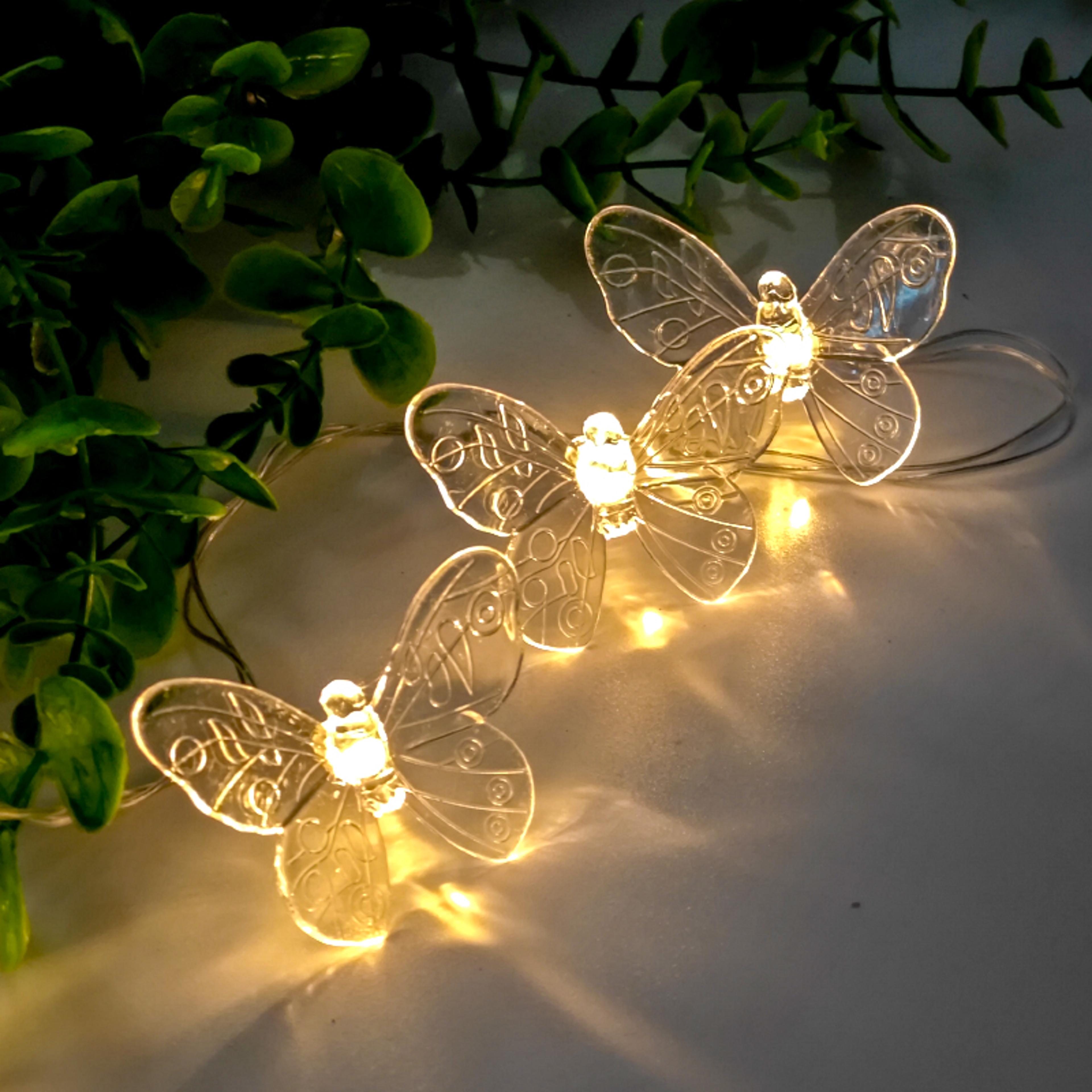 LED Batterypowered Butterfly Light String Fairy Lights For Wedding Birthday Party Room Garden Bedro 3