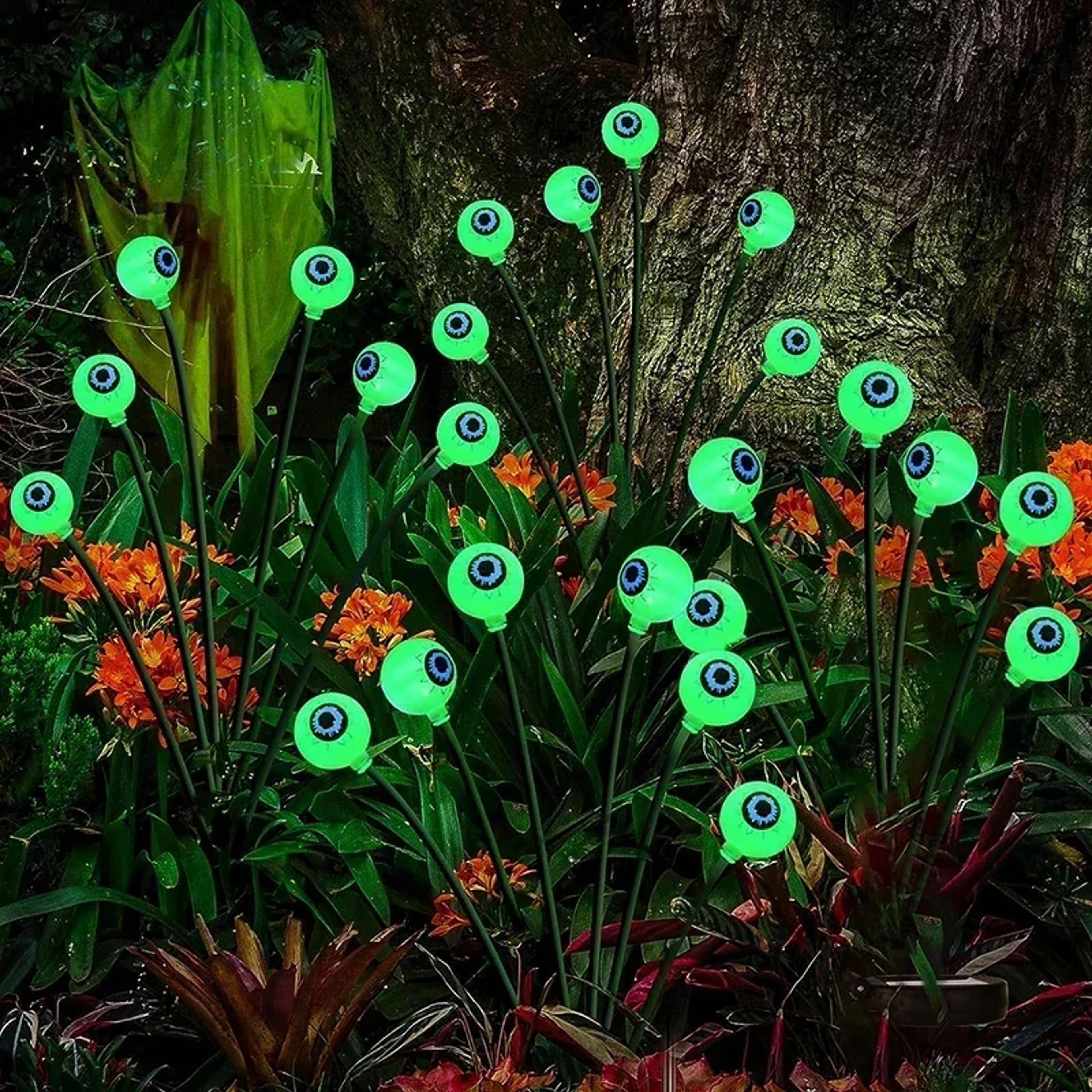 solar powered halloween eyeball light, waterproof for outdoor garden lawn party path, halloween festive atmosphere