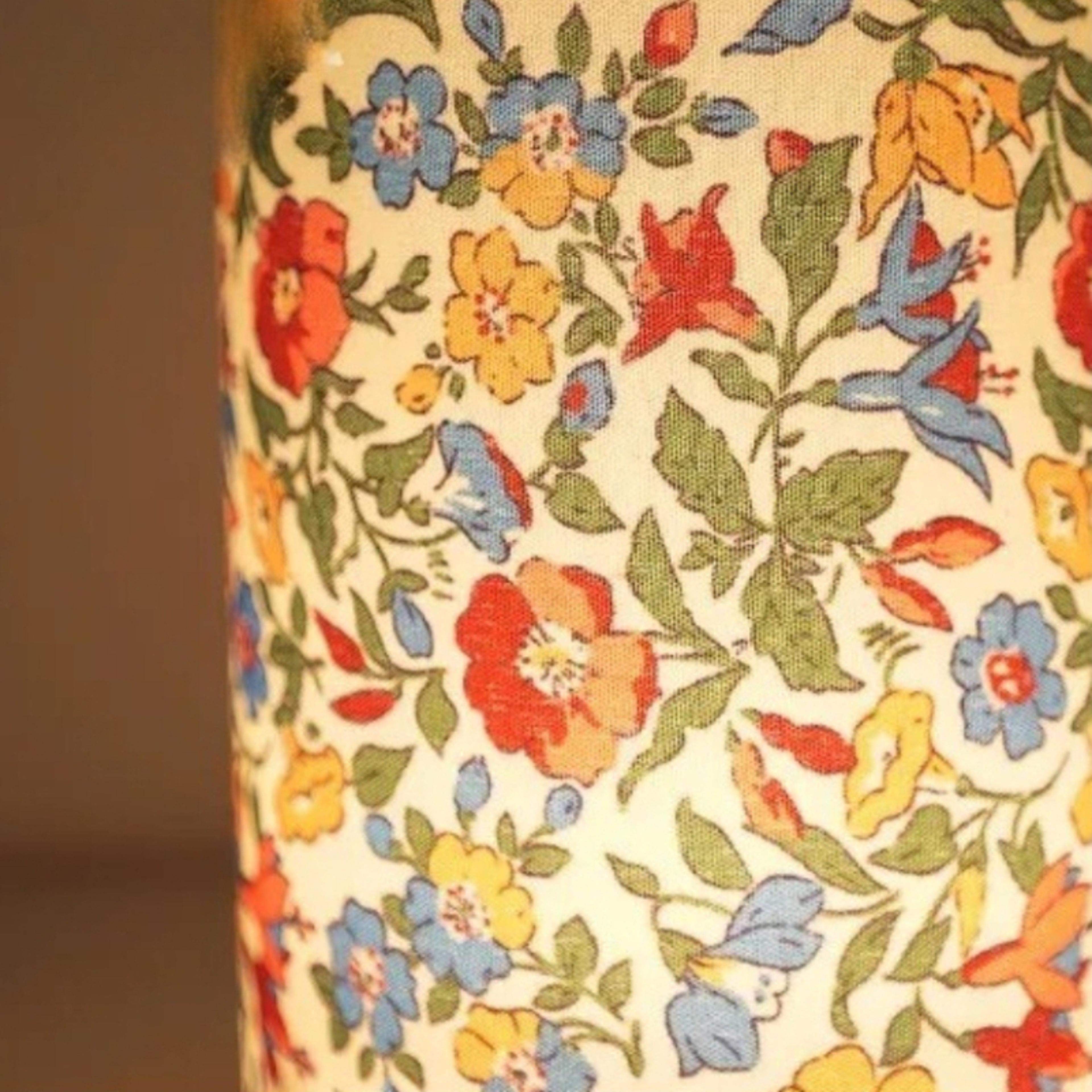 Vintage Fabric Desk Night Lamp Flaxen Desk Lamp For Bedroom Fragmented Flowers Lighting Bedside Dec 1
