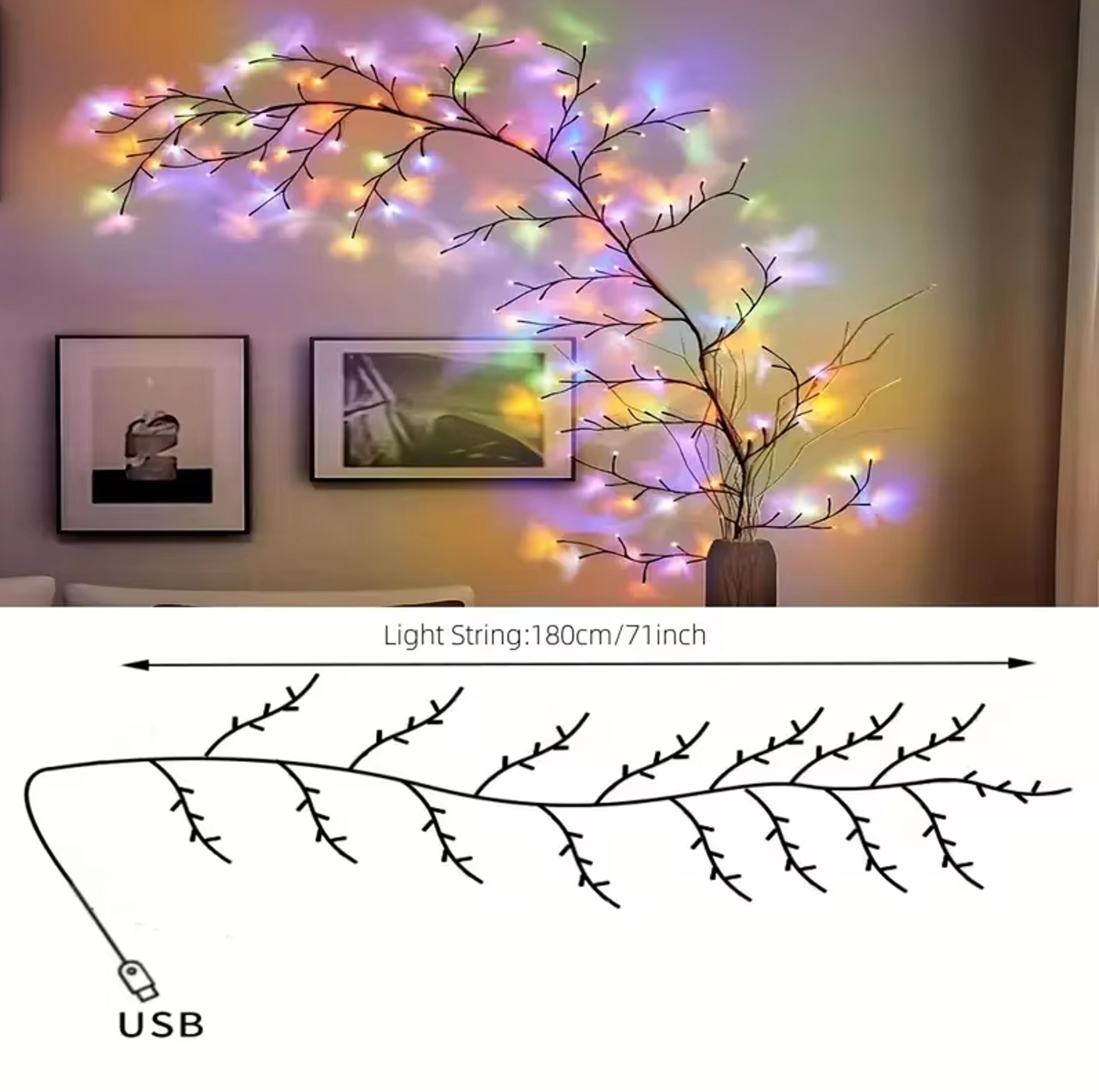 Christmas String Light Bendable Willow Vine Lights 8 Modes Rattan Tree Decor Light For Wall Bedroom 5