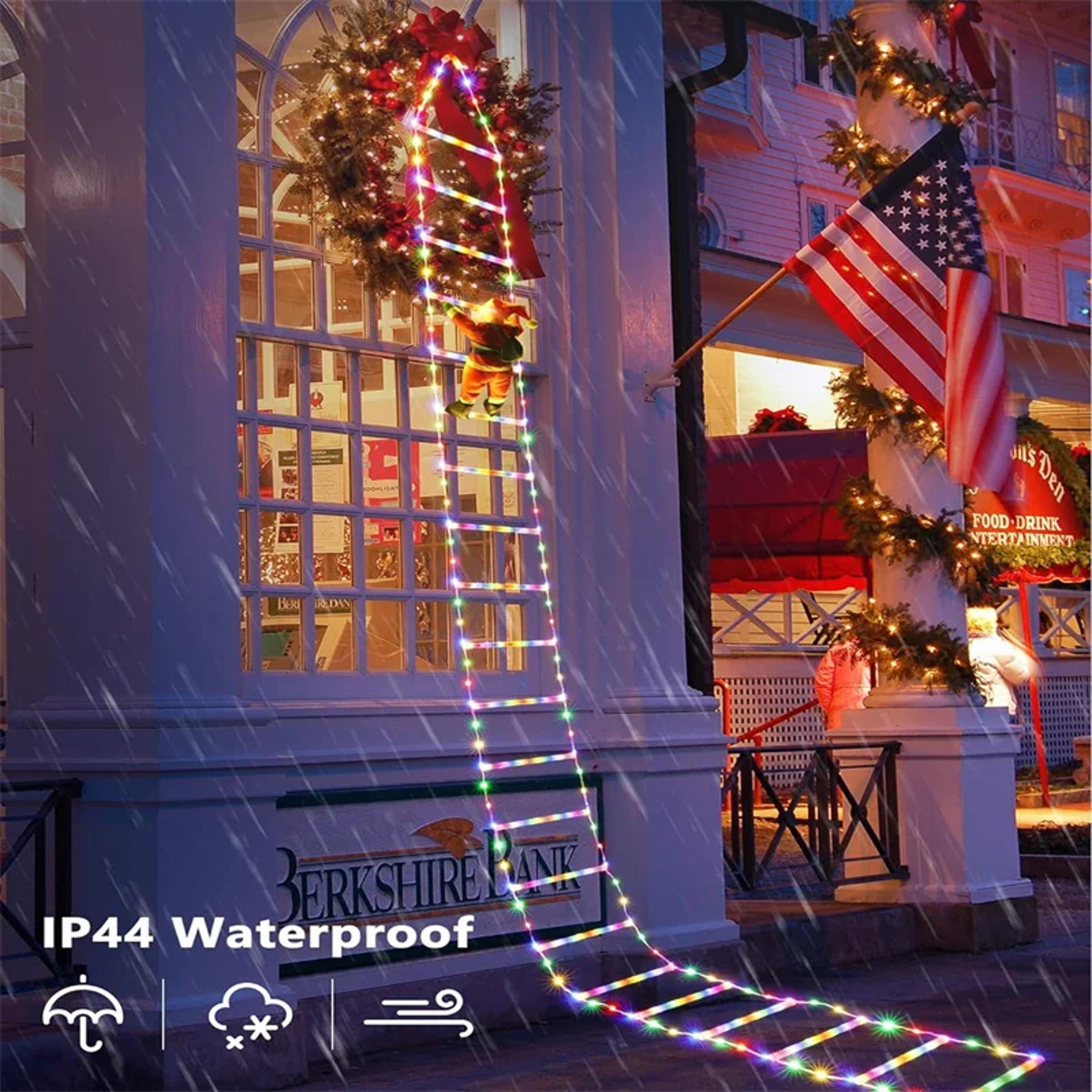 Santa Claus Ladder Lights Christmas Tree Lights Decor Indoor Outdoor LED String For Window Garden H 2