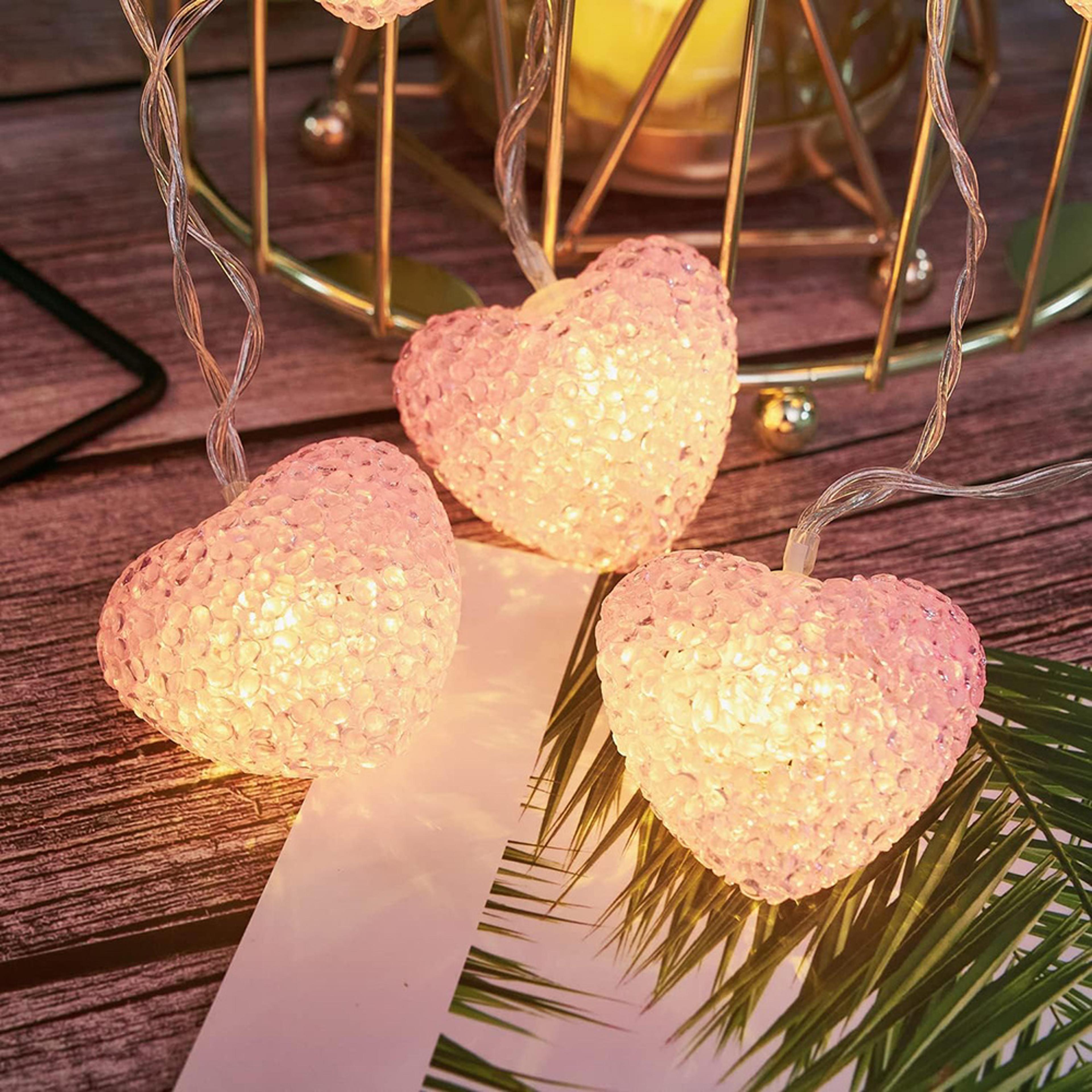 Heart String Lights Battery Powered Valentines Day Fairy Lights Wedding Party Decorations For Home  2
