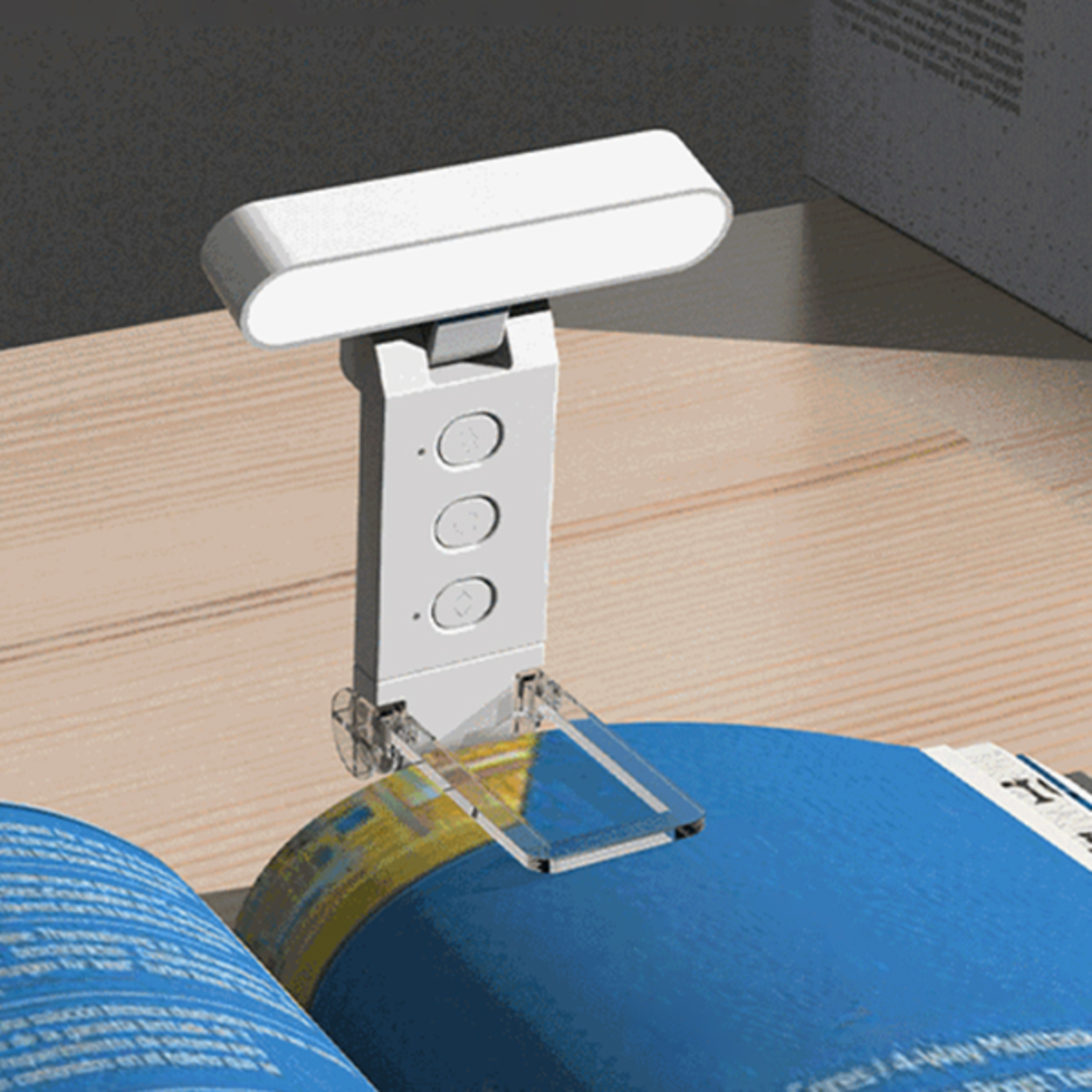 usb clip-on reading light, portable rechargeable book clip lamp for school, fold able led bookmark light for dormitory