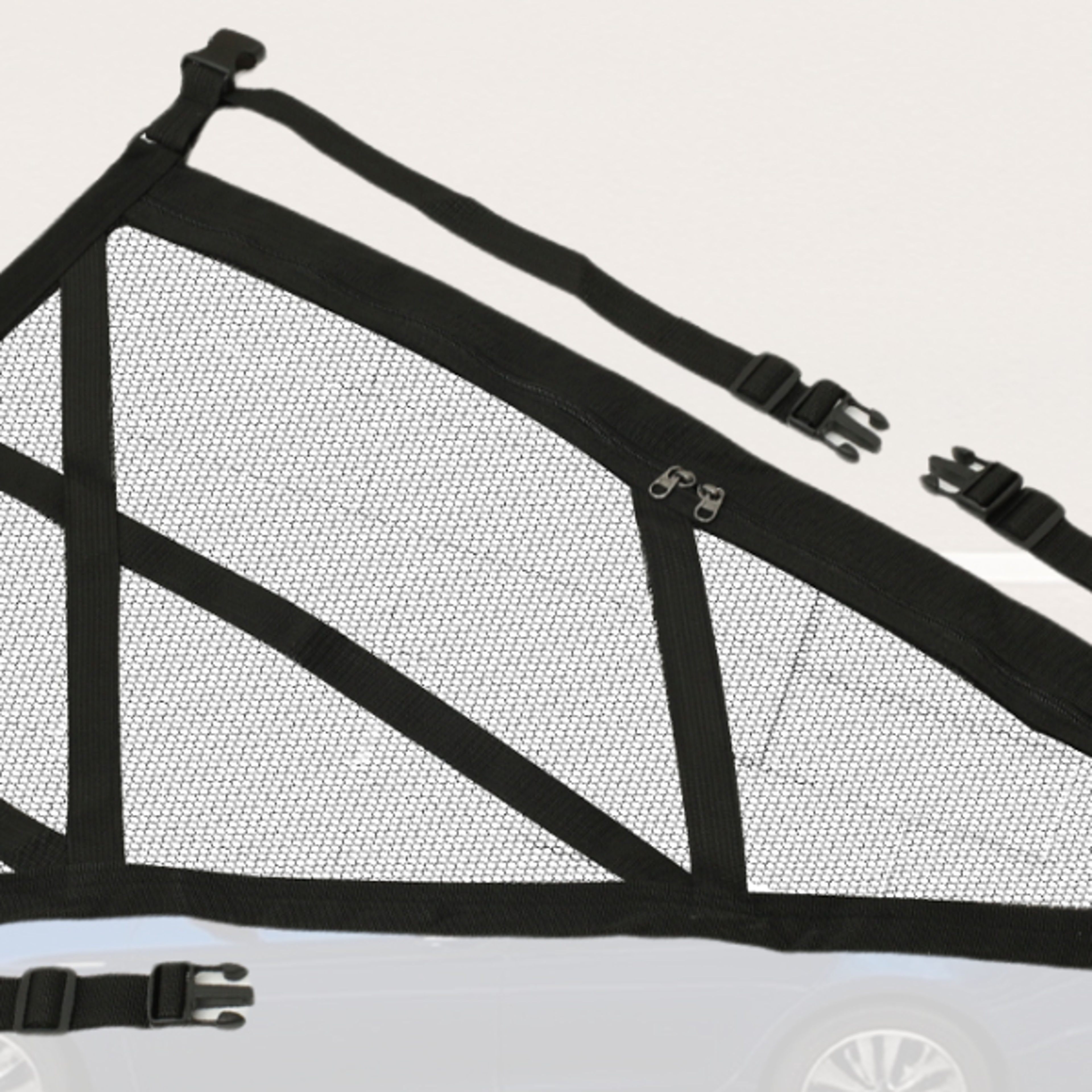 triangular ceiling storage net, double-layer mesh net, anti-fall suv roof organizer, adjustable car interior cargo