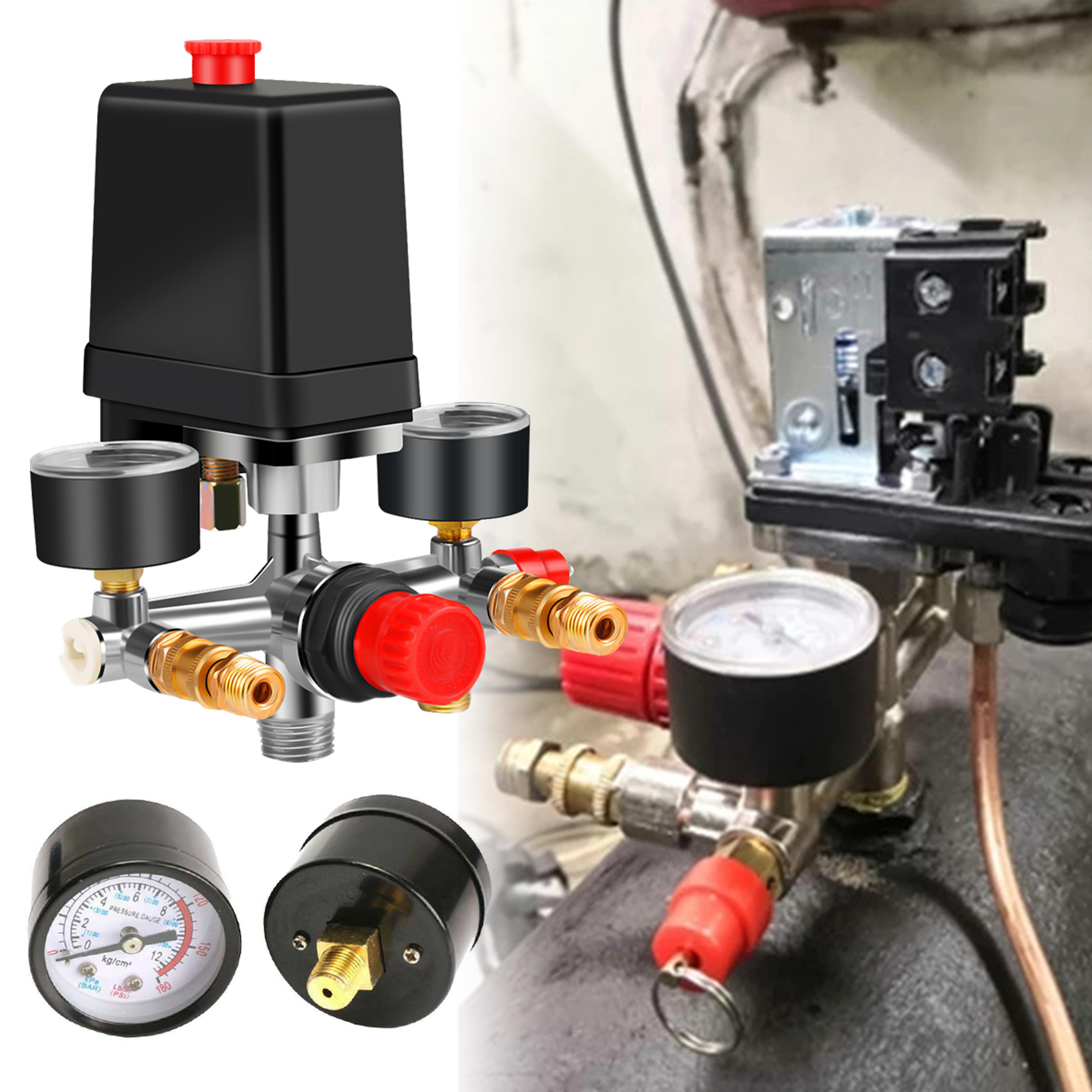 Air Compressor Parts Pressure Switch Manifold Regulator Gauges Aluminium Air Compressor Pressure Co 5