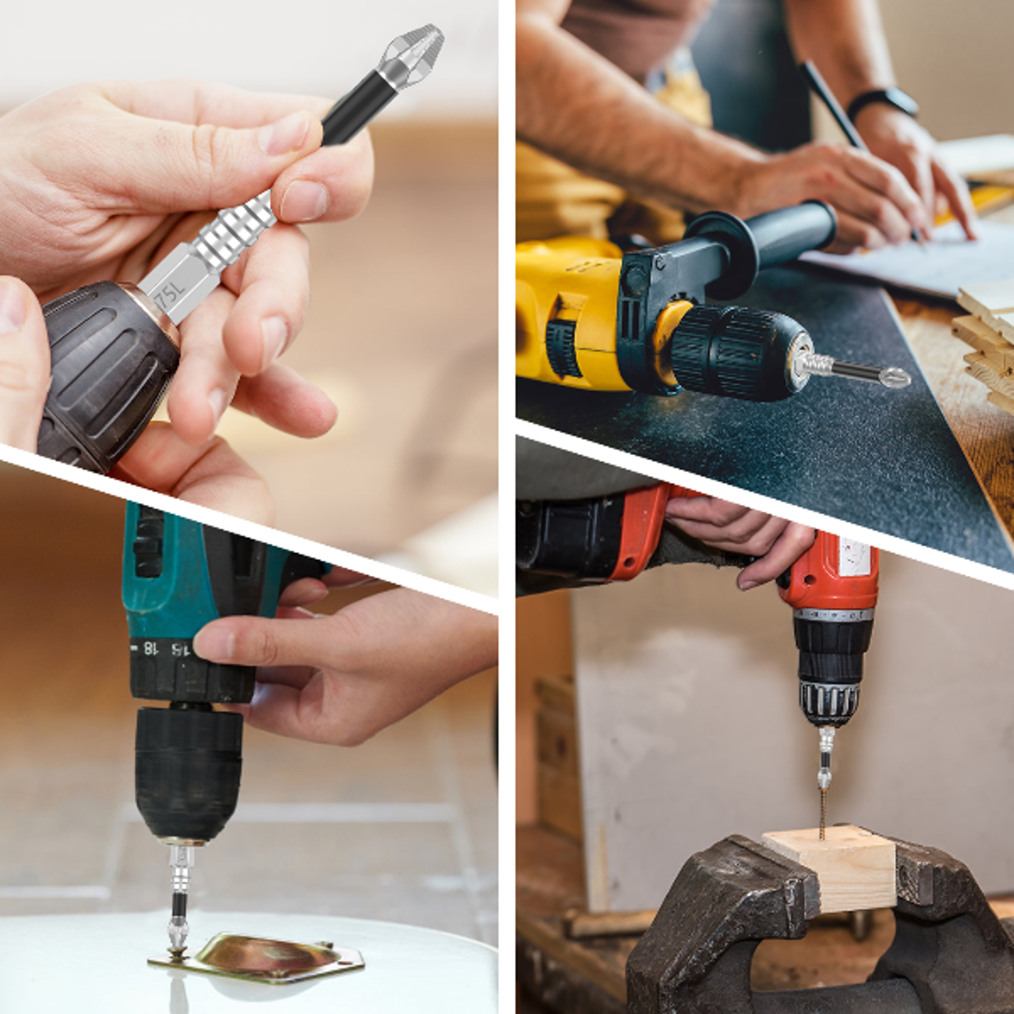 anti slip magnetic screwdriver drill bit, reusable impact resistance, high efficient screw extractor, cross slot