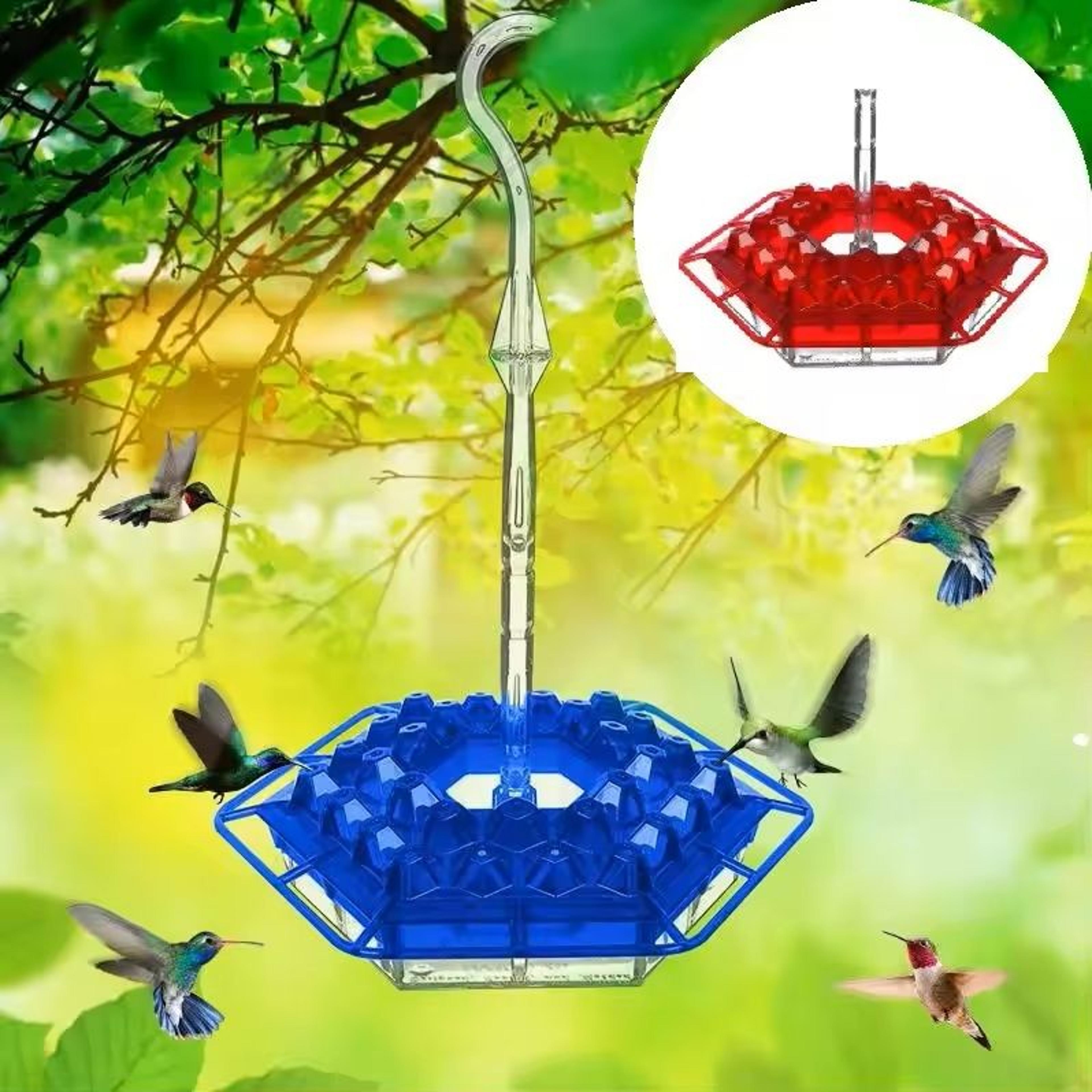 hexagonal hanging bird feeder with hook for garden