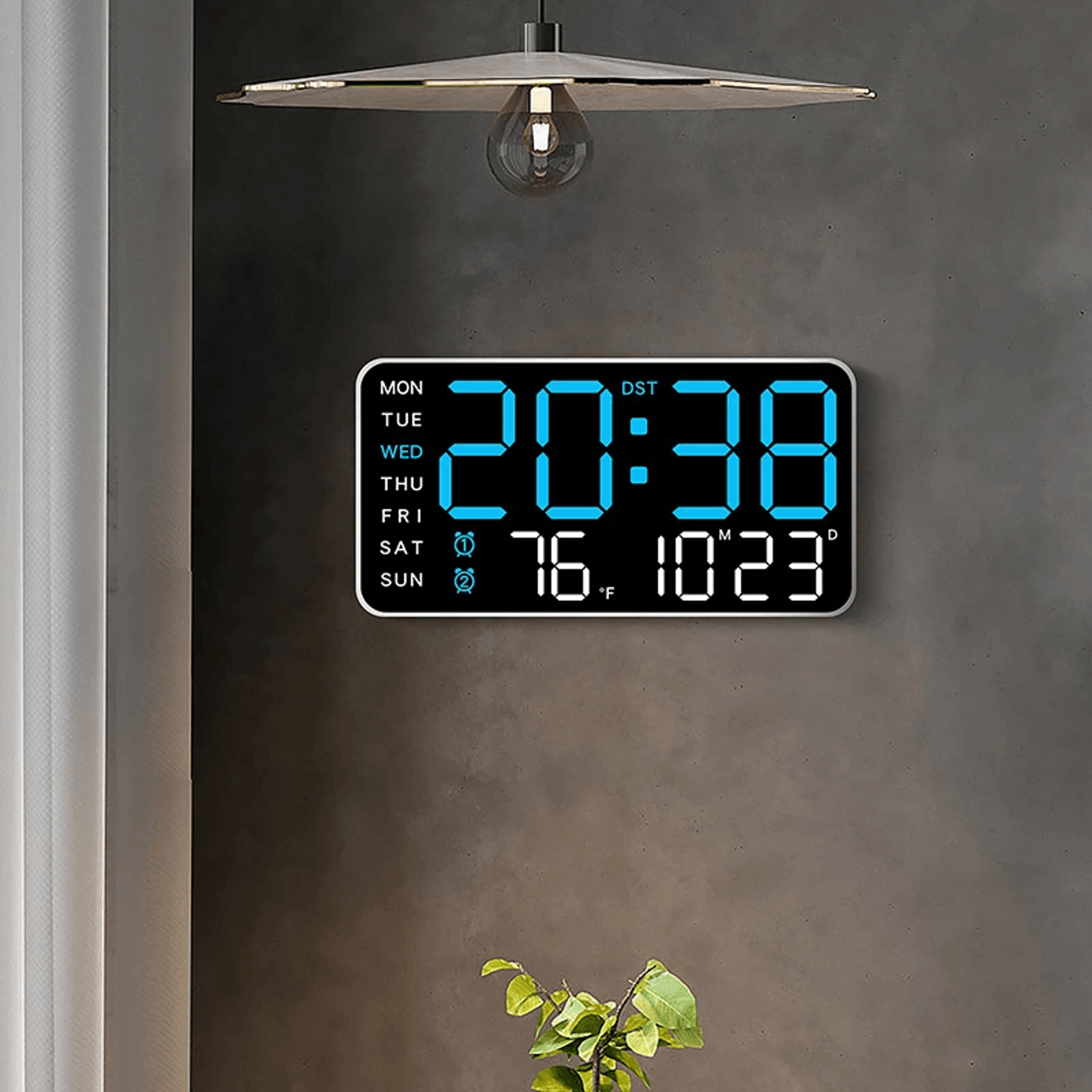 Large LED Digital Wall Clock With Remote Control And Dual Alarms 2