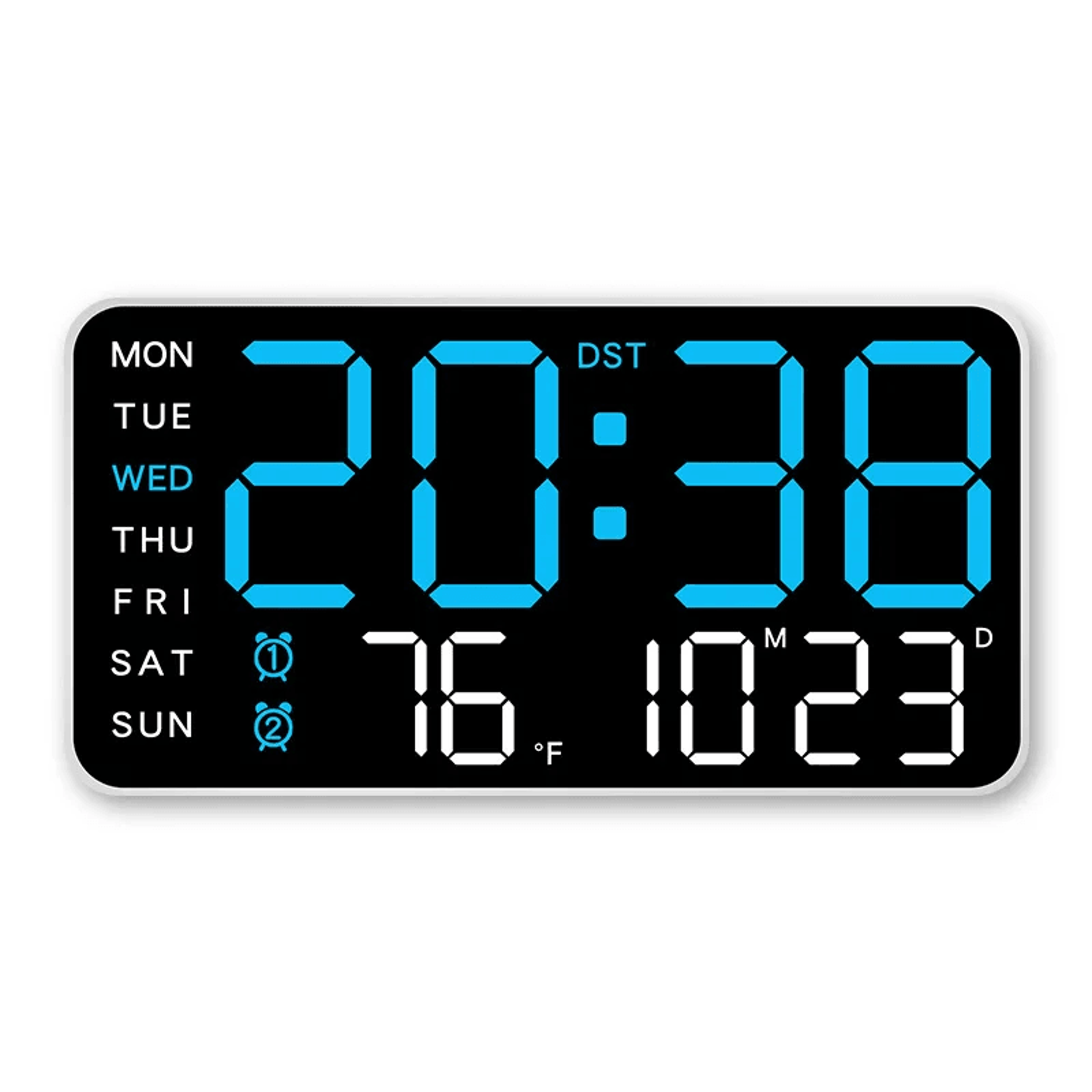 Large LED Digital Wall Clock With Remote Control And Dual Alarms 9