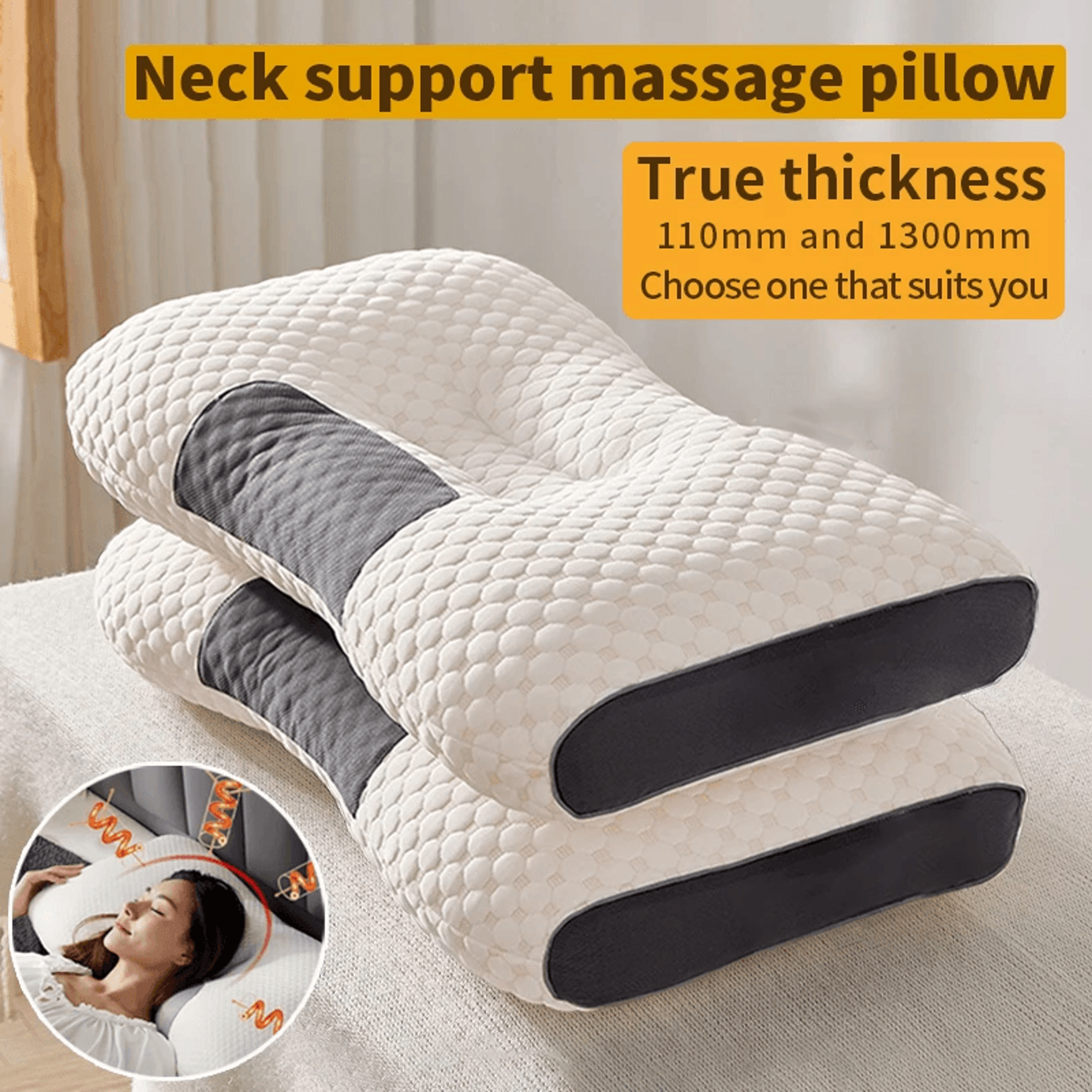orthopedic neck support pillow with soybean fiber filling for deep sleep