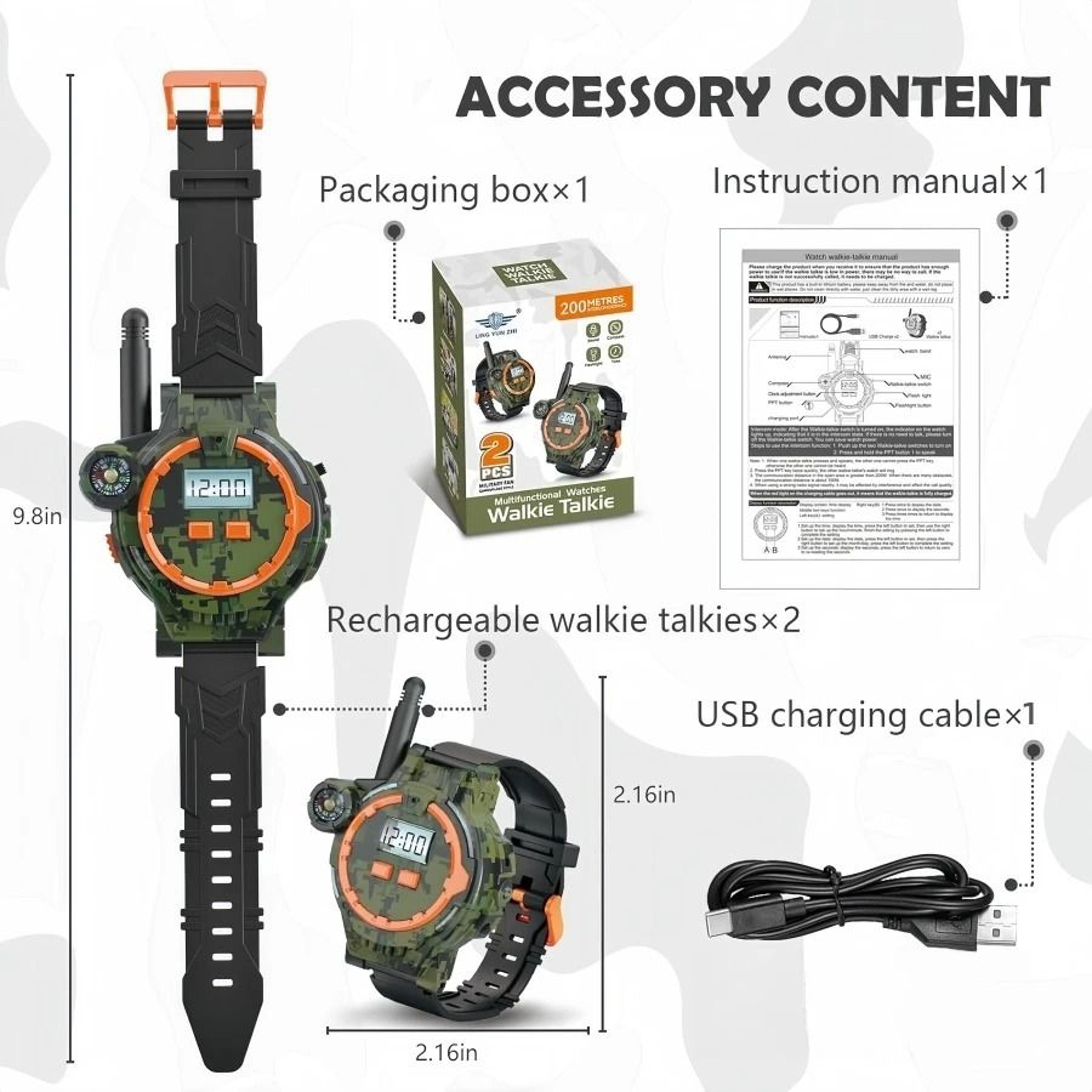 Rechargeable Walkie Talkies For Kids With Flashlight And Compass 3