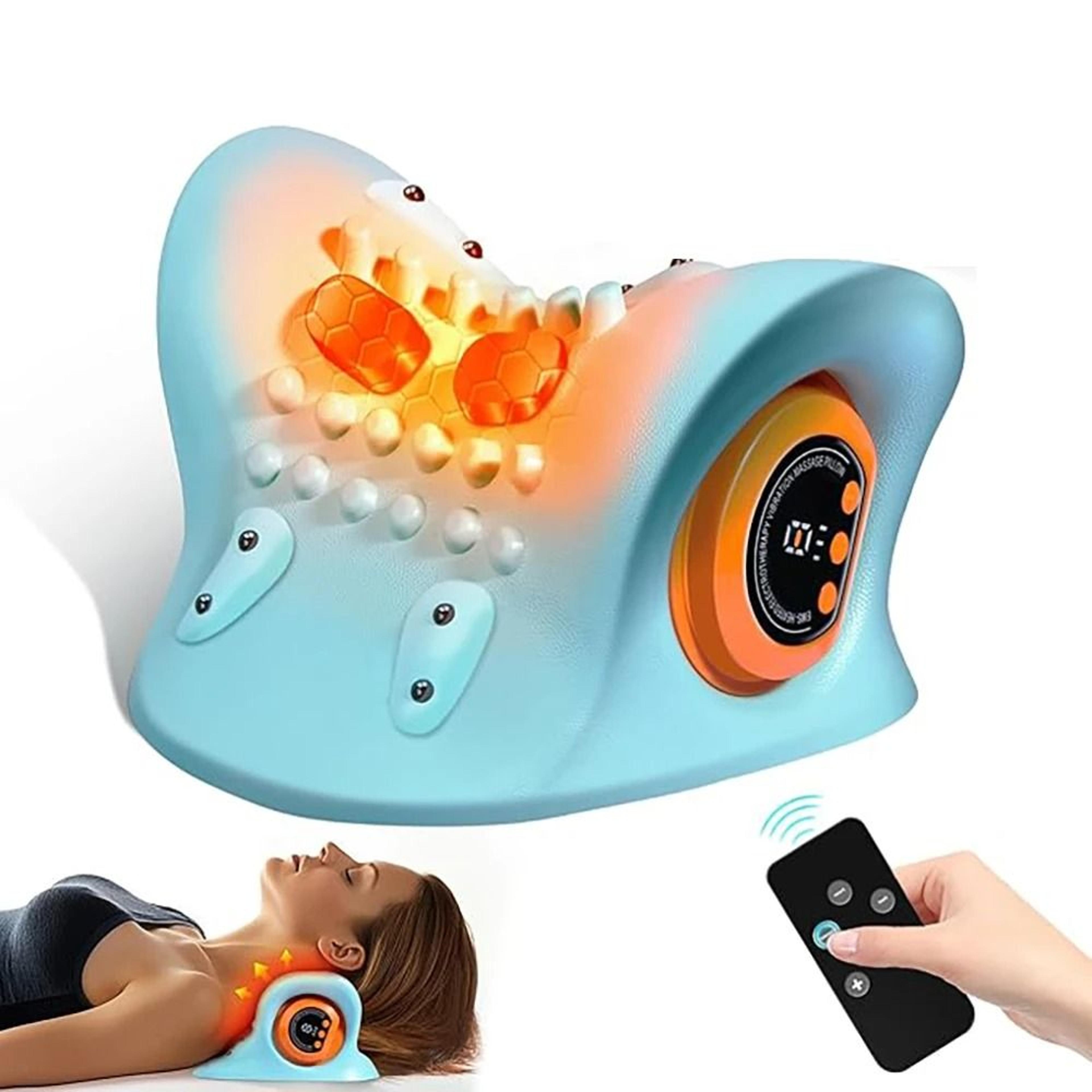 portable ems neck massager with heat and cervical spine support