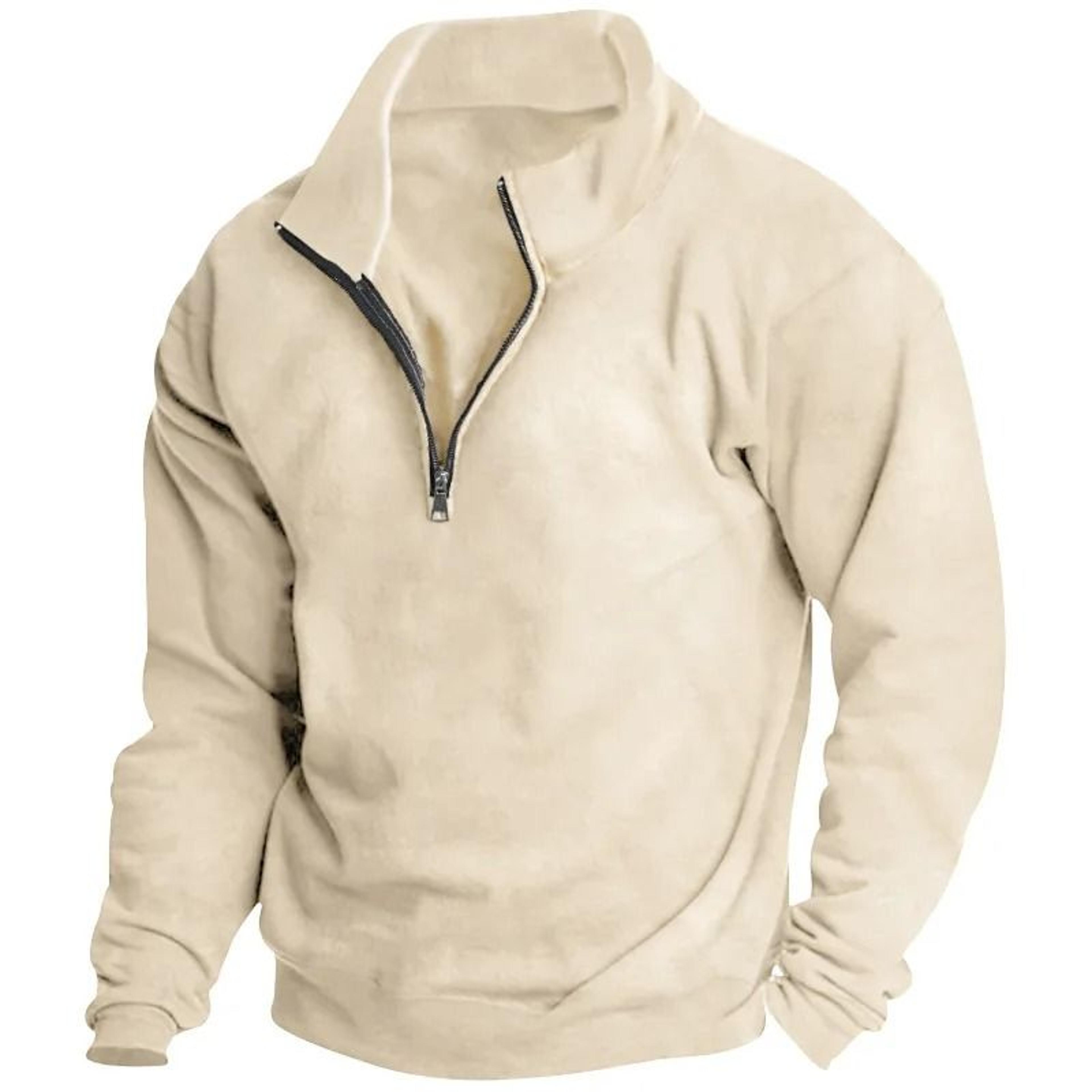 Mens Fleece Half Zip Stand Collar Sweatshirt 10