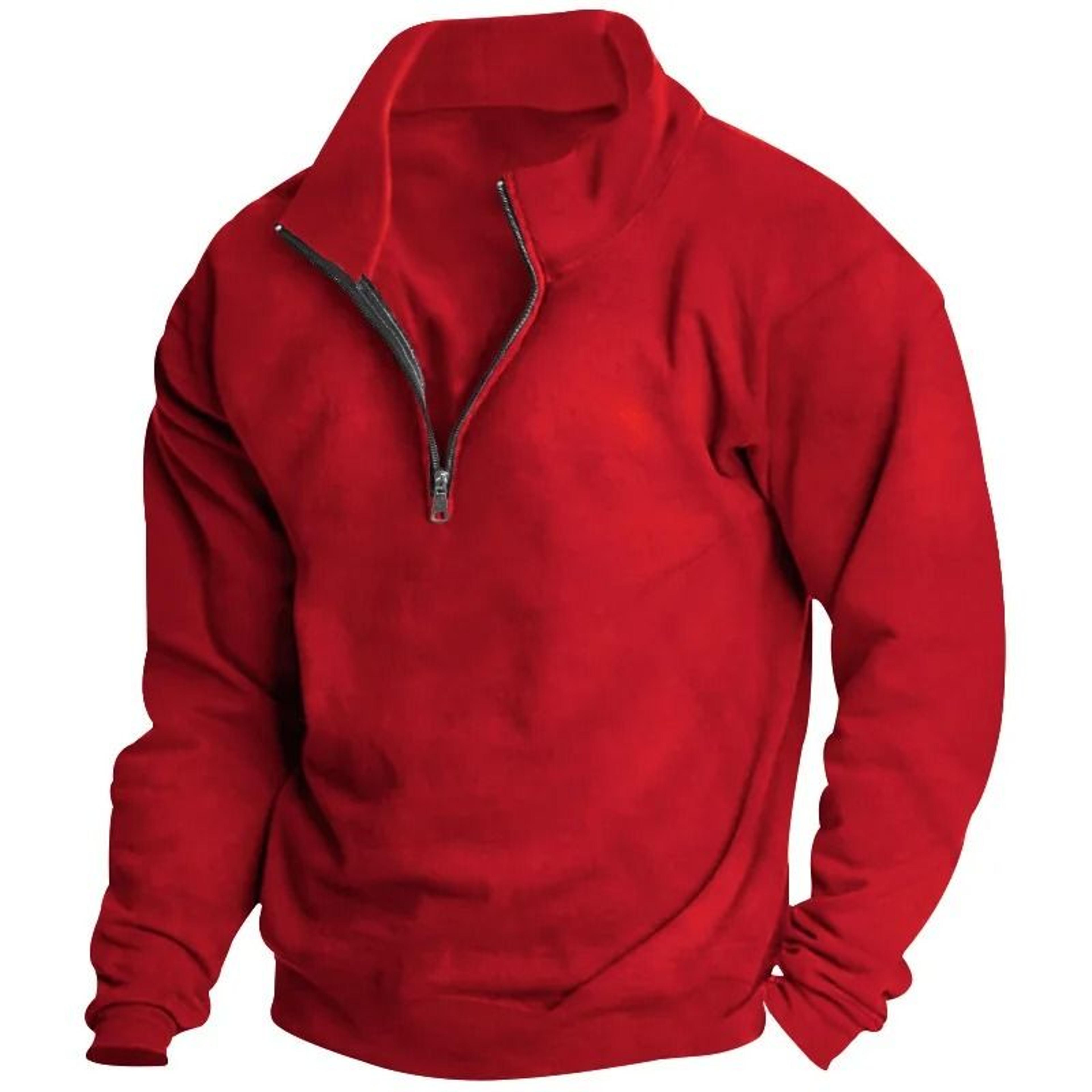 Mens Fleece Half Zip Stand Collar Sweatshirt 6