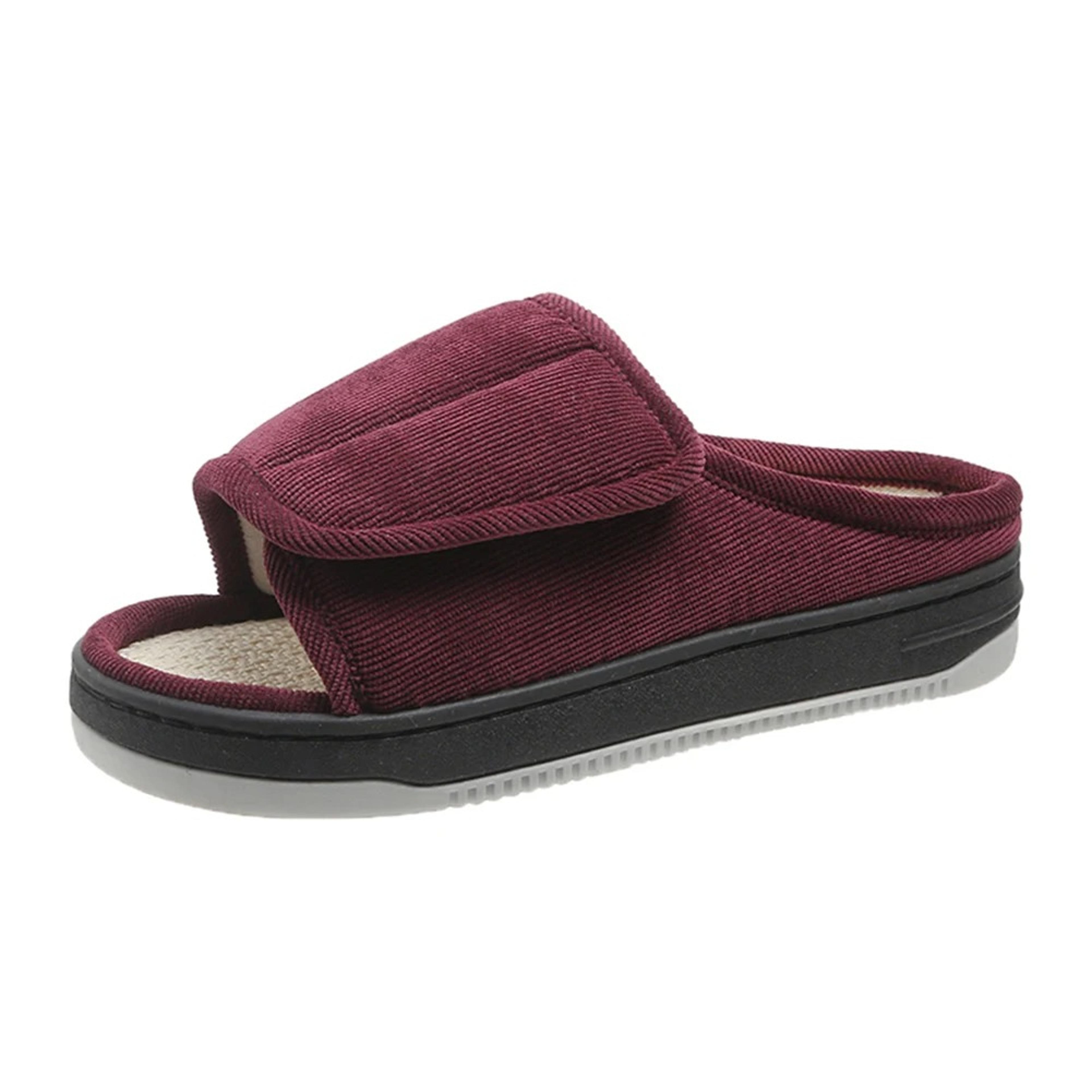 Men Women Diabetic Slippers Adjustable Open Toe Swollen Feet Shoes With Non Slip Sole 9