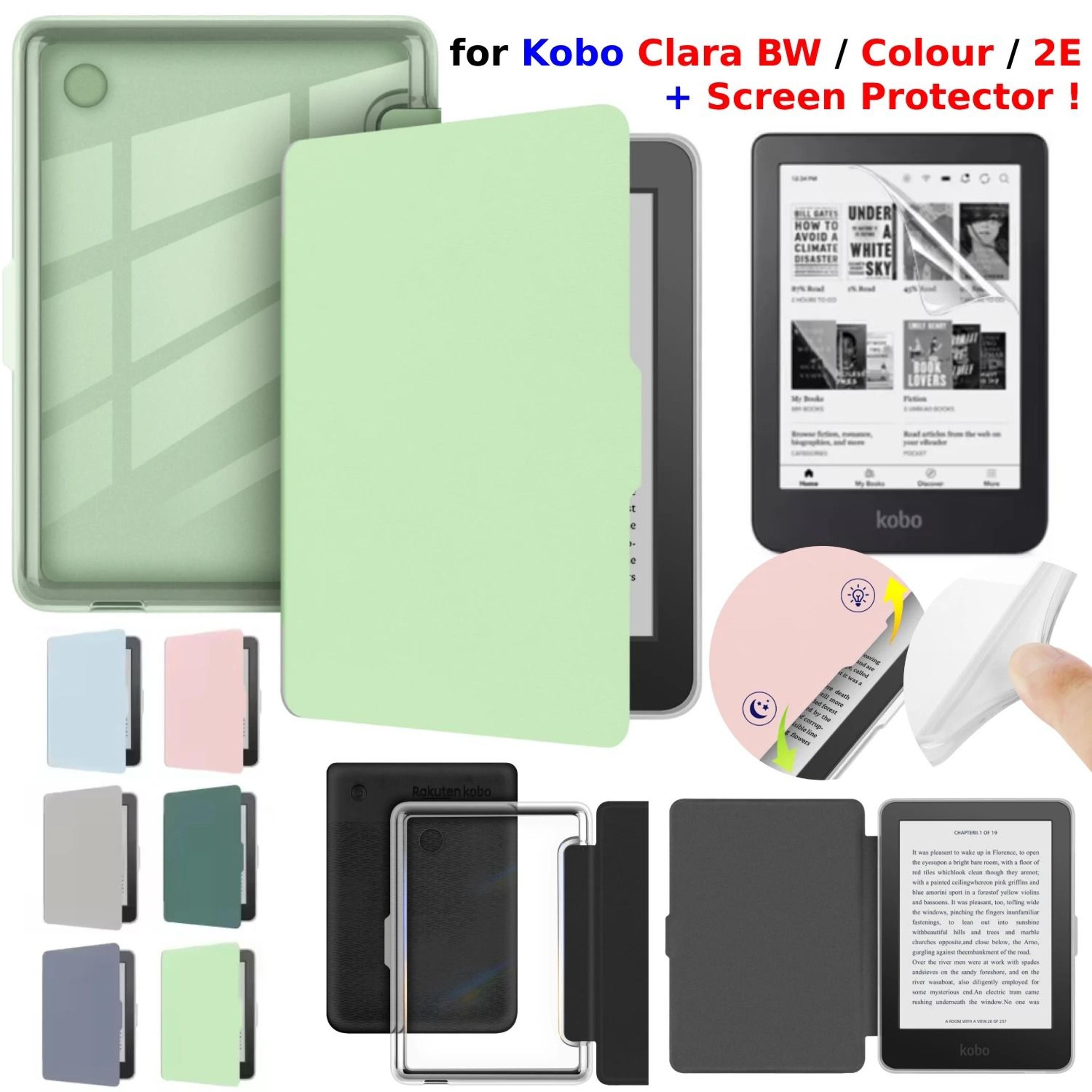 kobo clara bw case with screen protector auto sleep leather magnetic cover