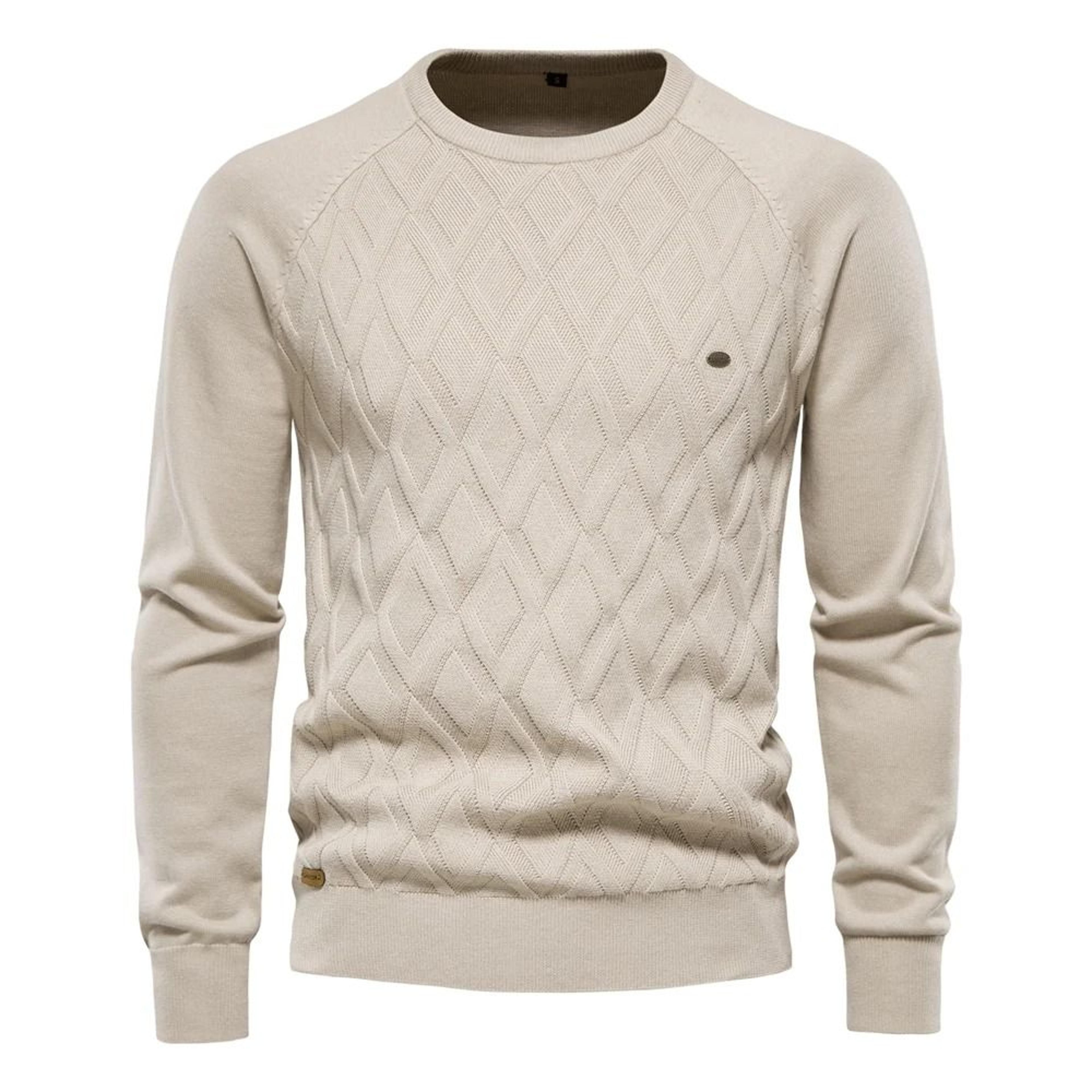 Mens Solid Knit Pullover Sweater 1