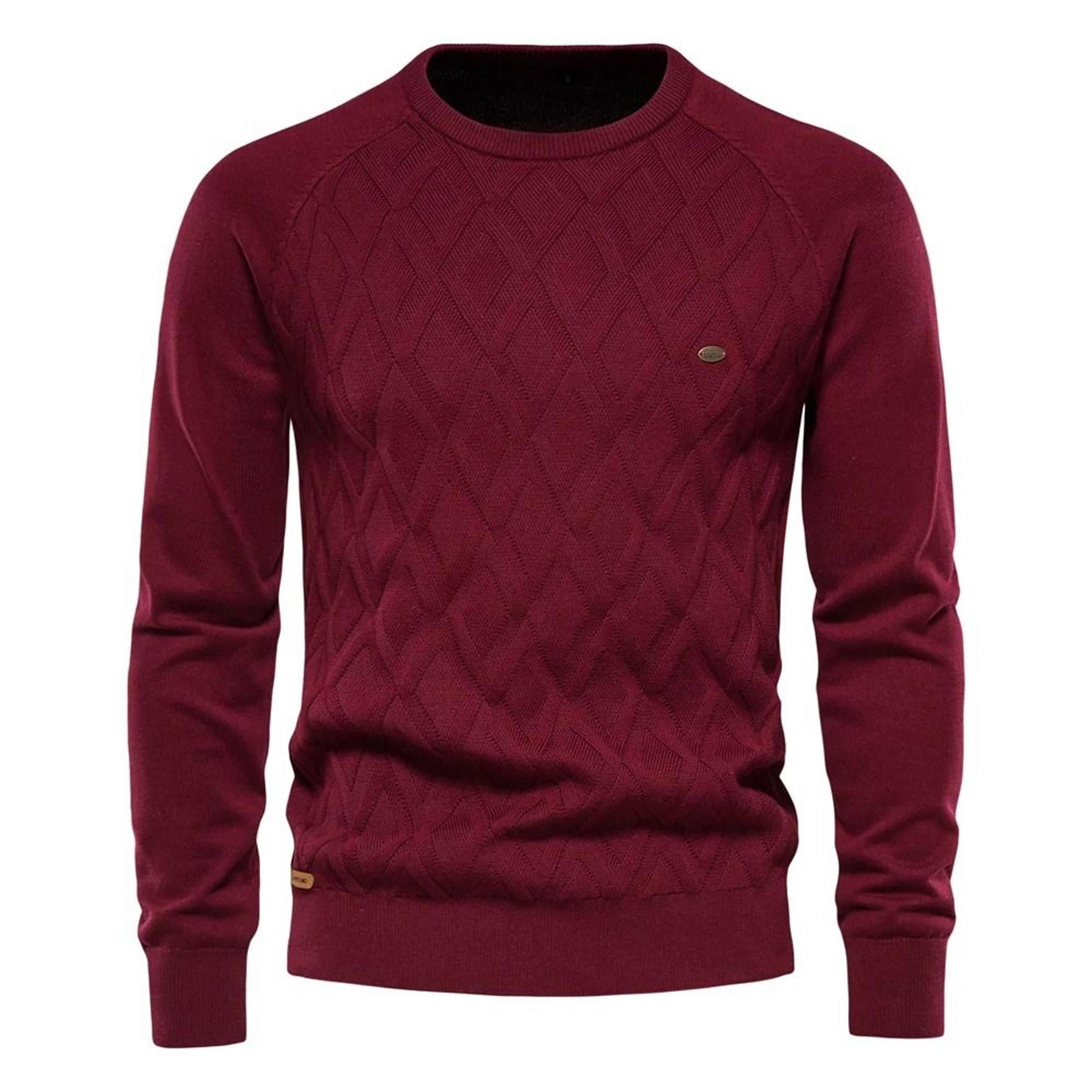 Mens Solid Knit Pullover Sweater 10