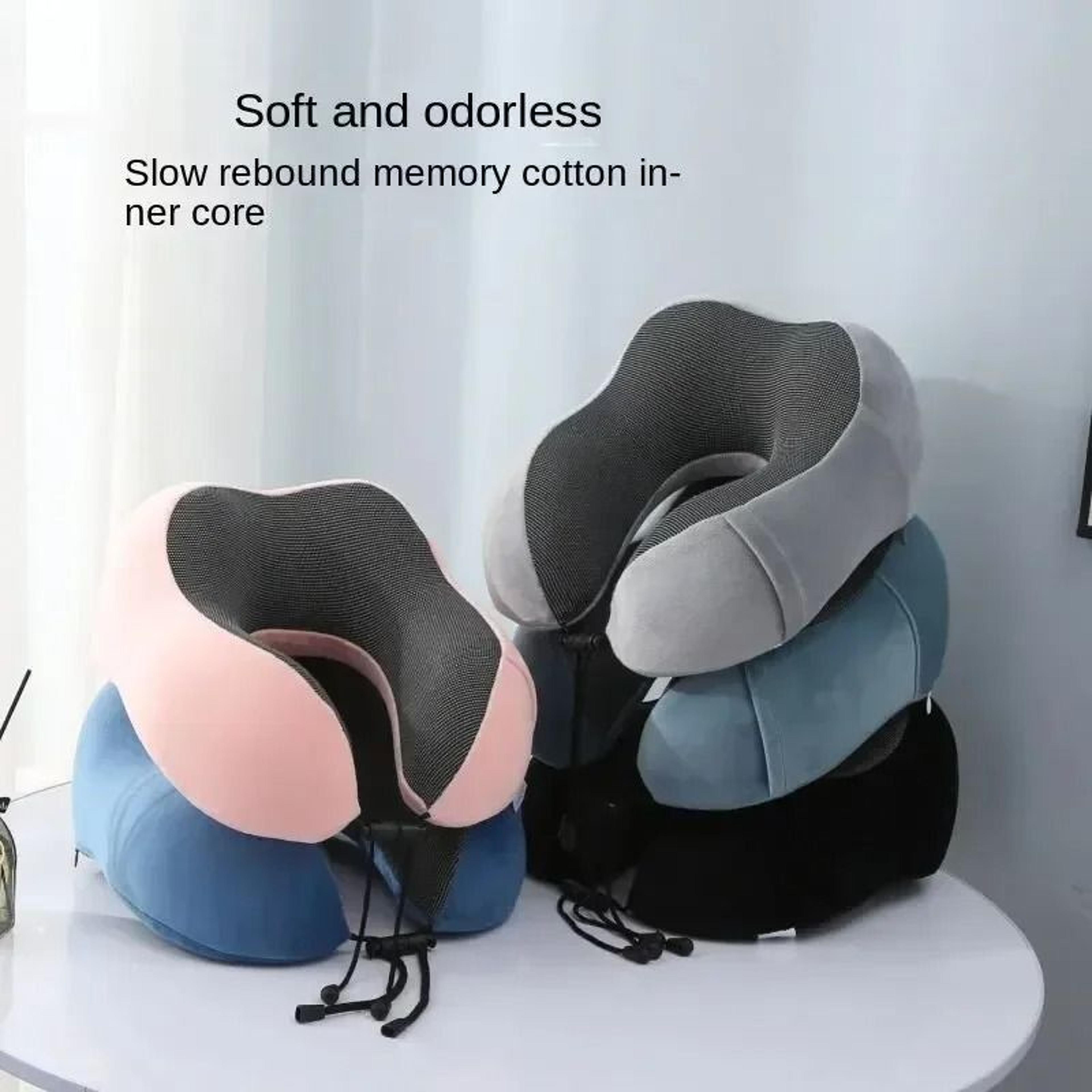 U Shaped Travel Pillow With Memory Cotton And Magnetic Fabric 1