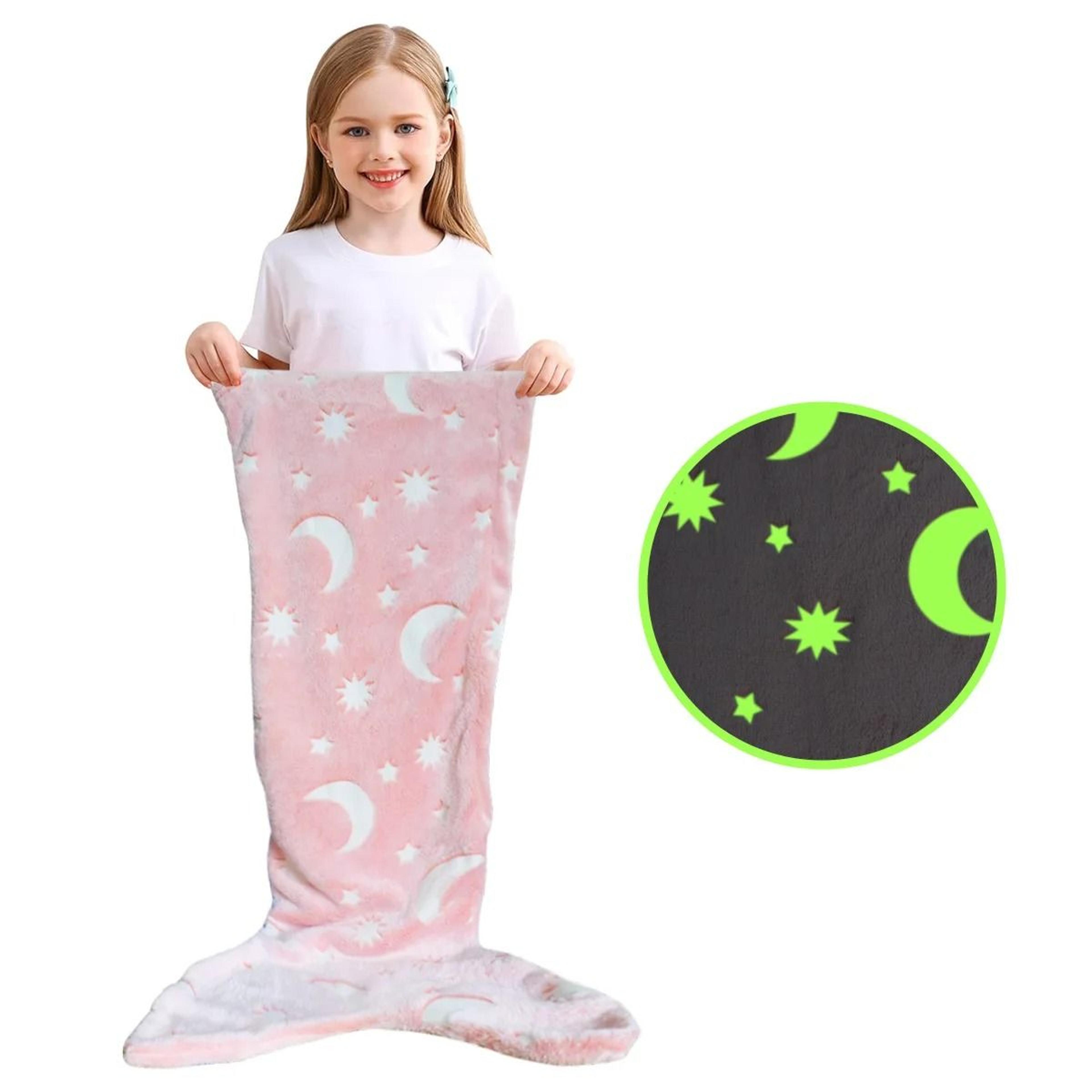 Glow In The Dark Mermaid Tail Blanket For Girls  Super Soft Flannel 8