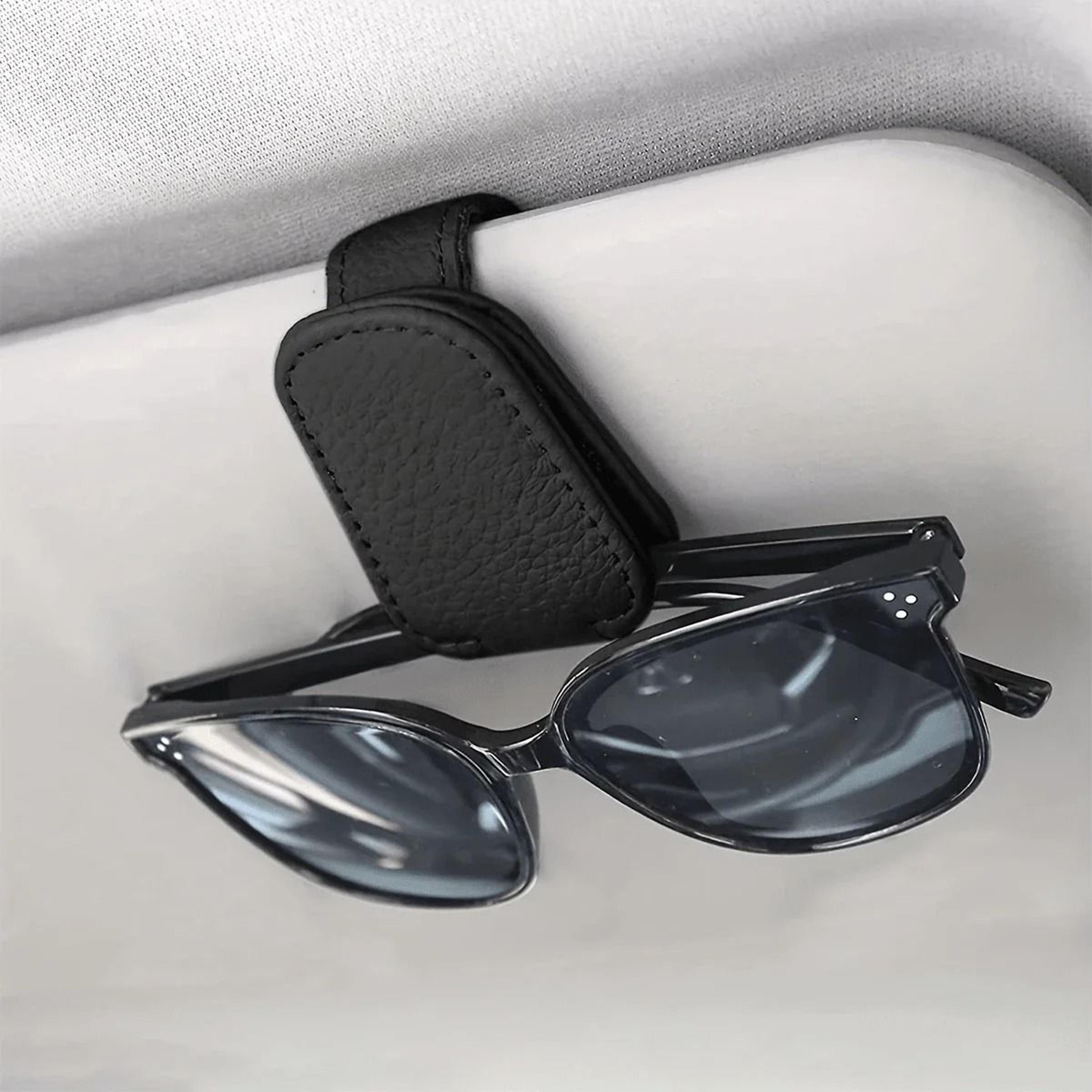 magnetic leather sunglasses clip for car visor