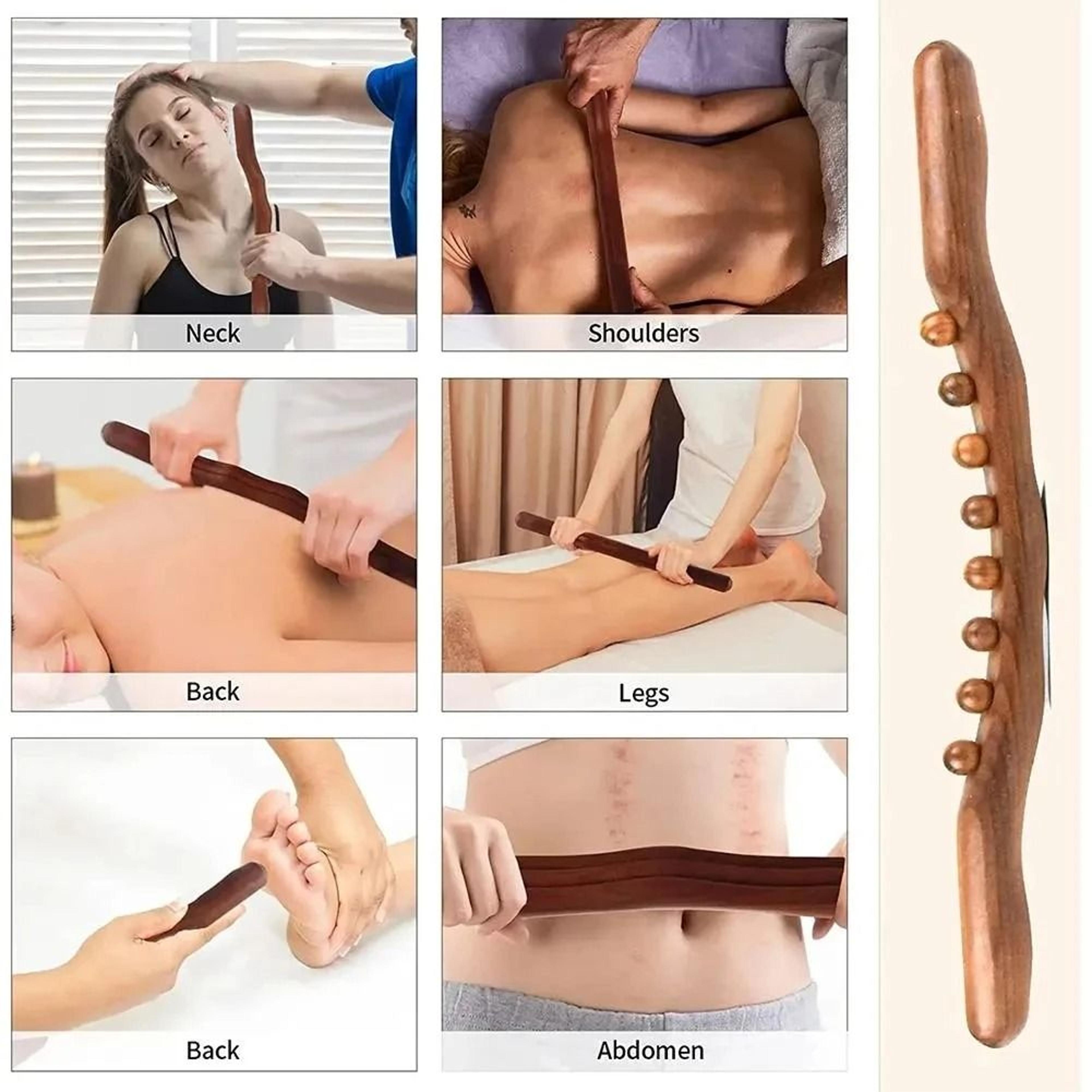 Wooden Gua Sha Massage Stick Body Slimming Tool 3