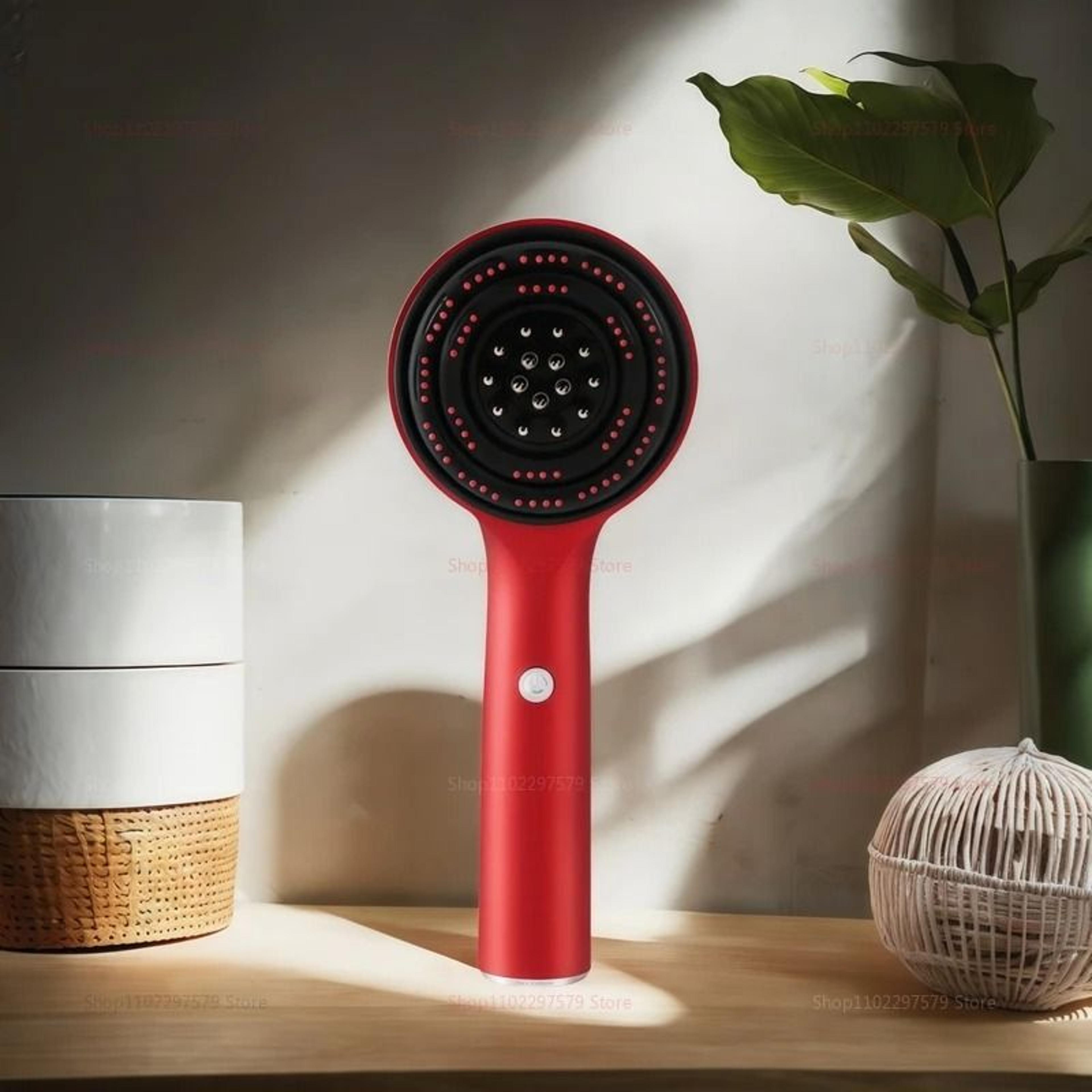 red light hair comb massager with scalp therapy and hair growth stimulation