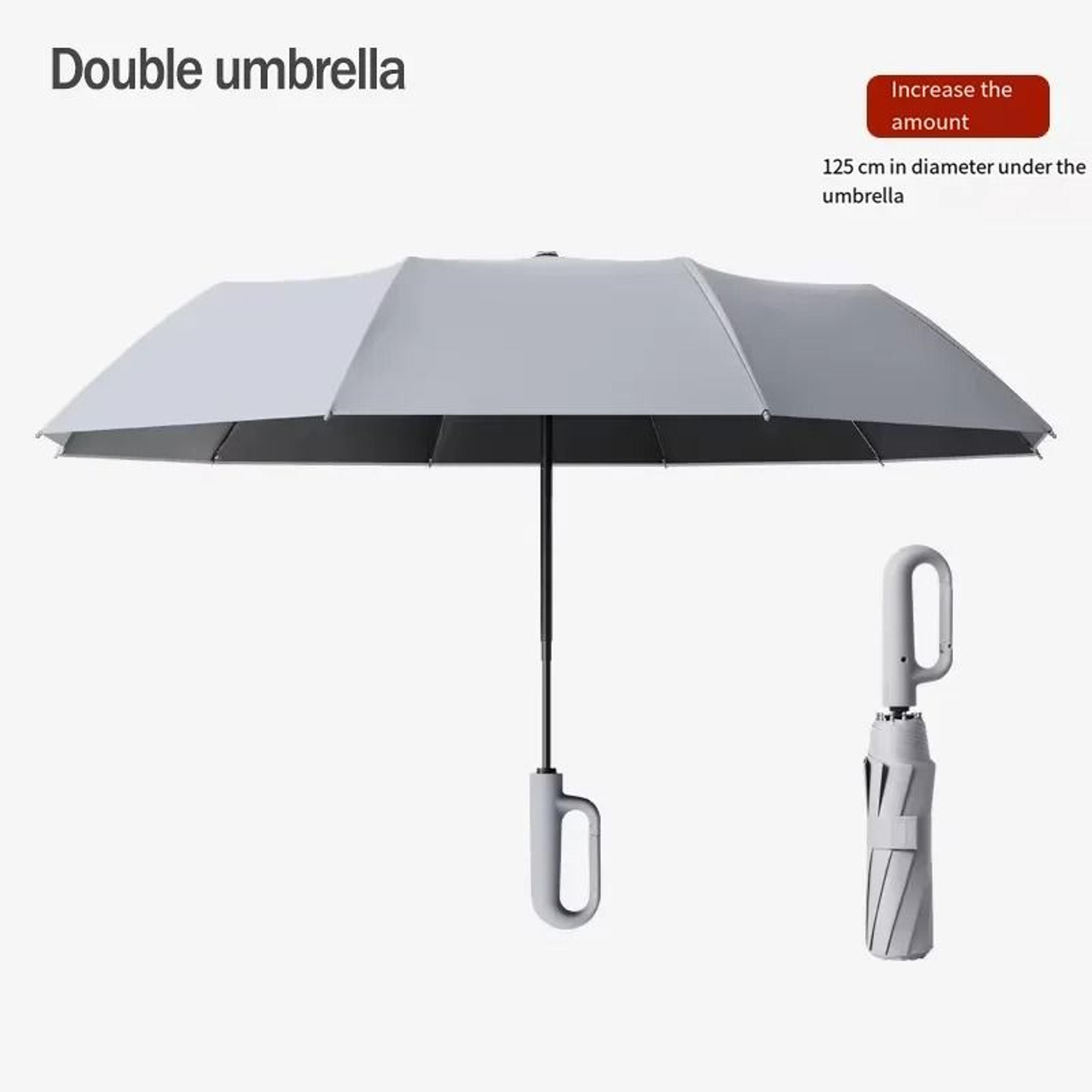 Automatic Large Windproof Double Umbrella With UV Protection And Hook Handle 7