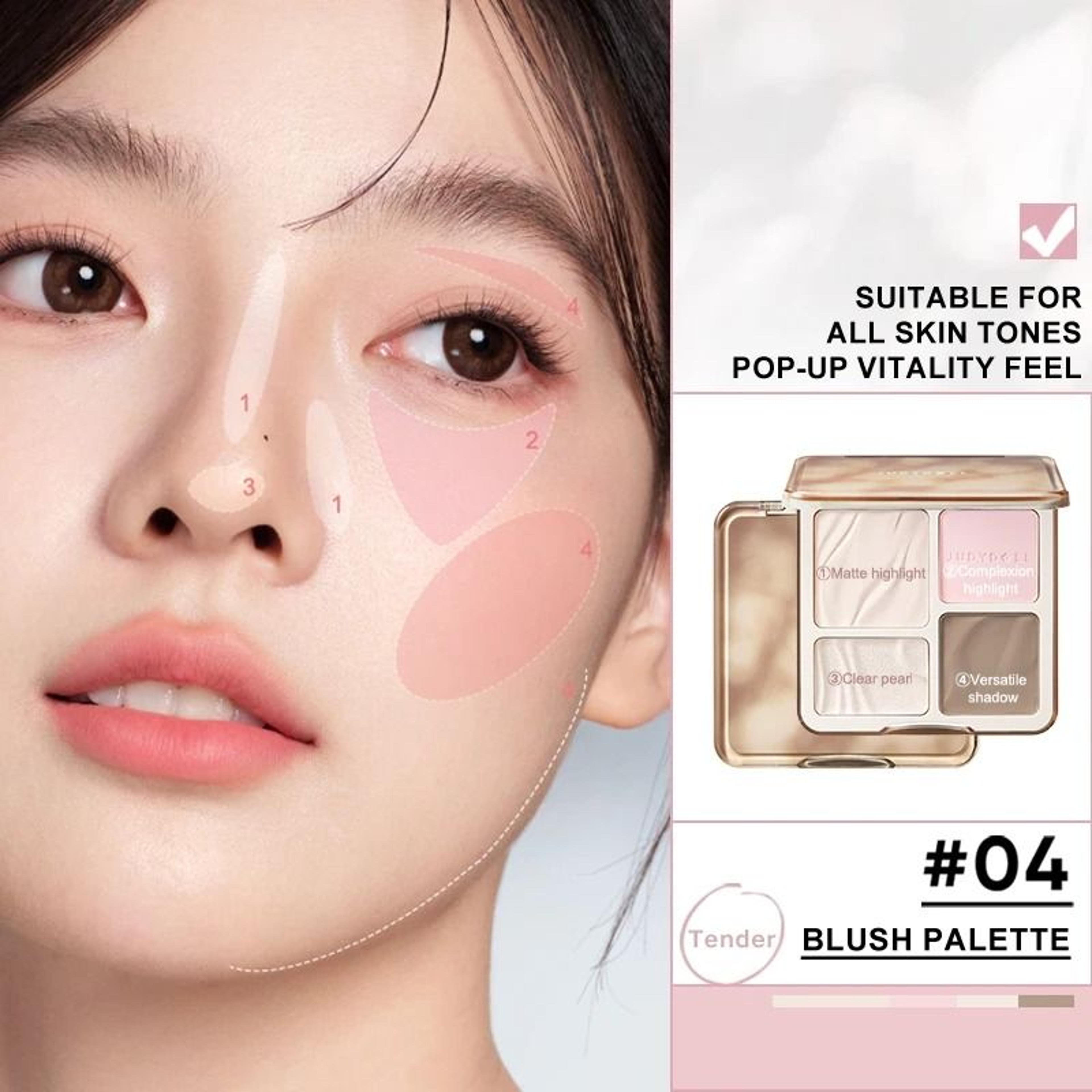 Natural Finish Highlighter And Contour Palette 7