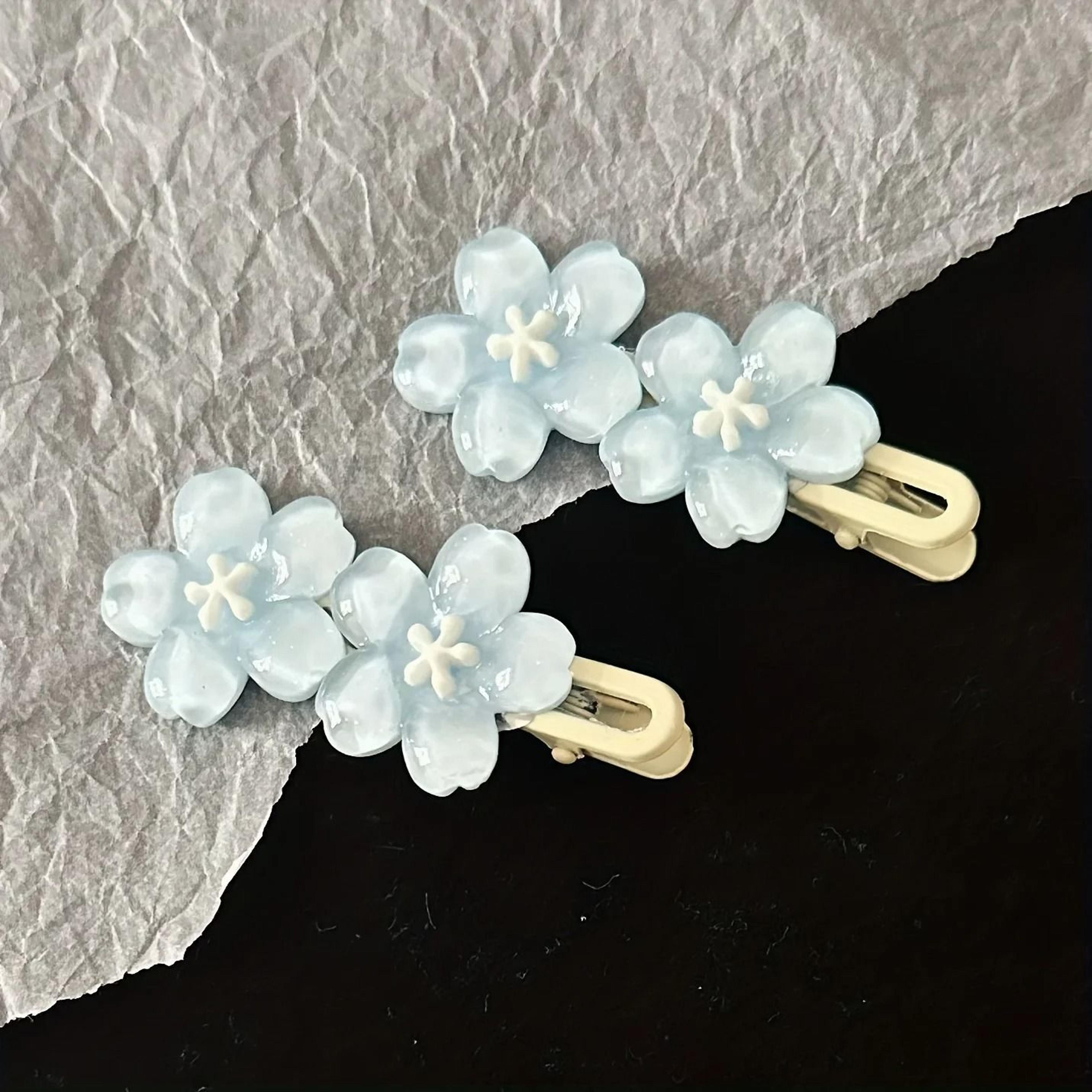 Five Petal Colorful Flower Hair Clip For Women 4