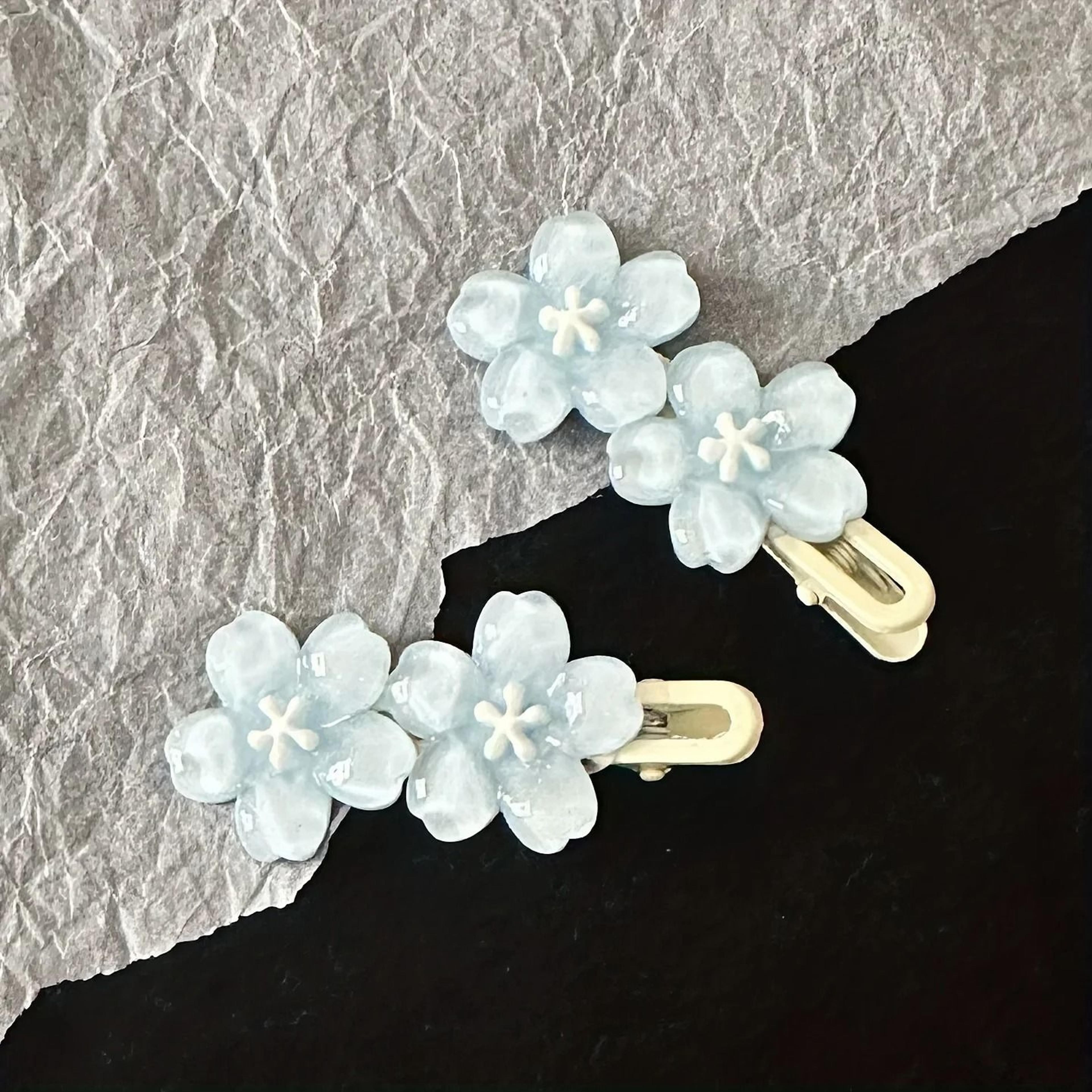 Five Petal Colorful Flower Hair Clip For Women 8