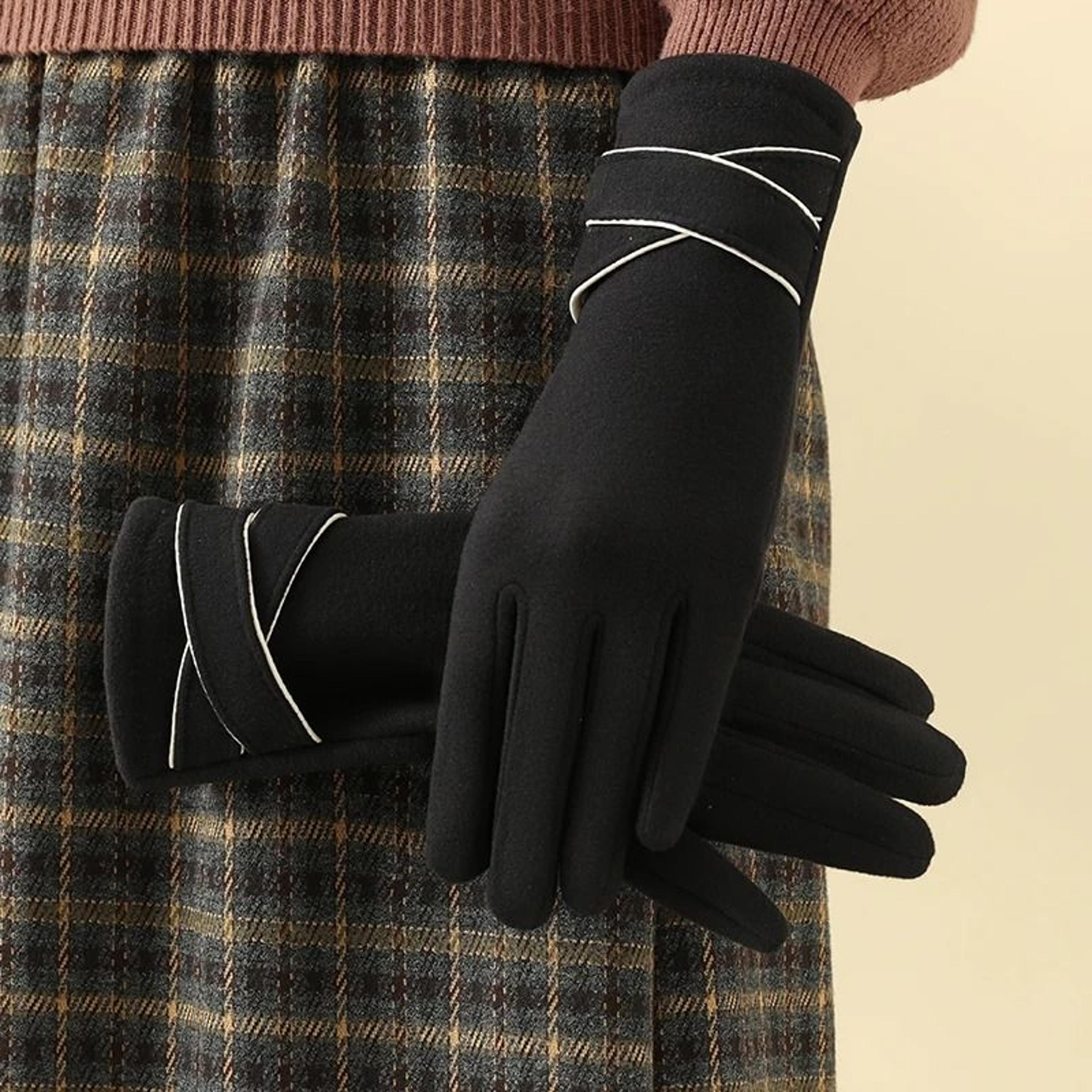 Women Winter Velvet Warm Gloves Windproof Cycling And Driving 1