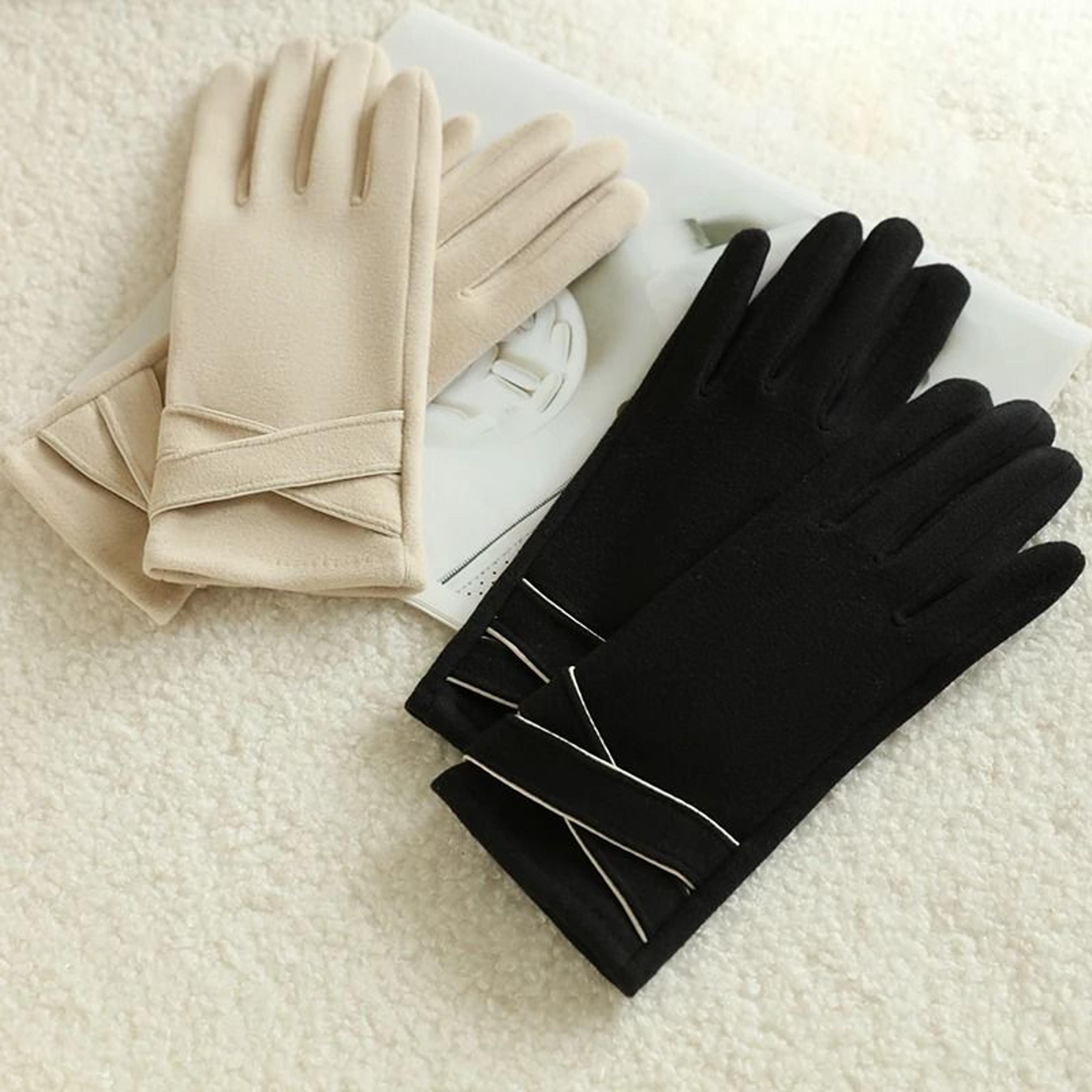 Women Winter Velvet Warm Gloves Windproof Cycling And Driving 5