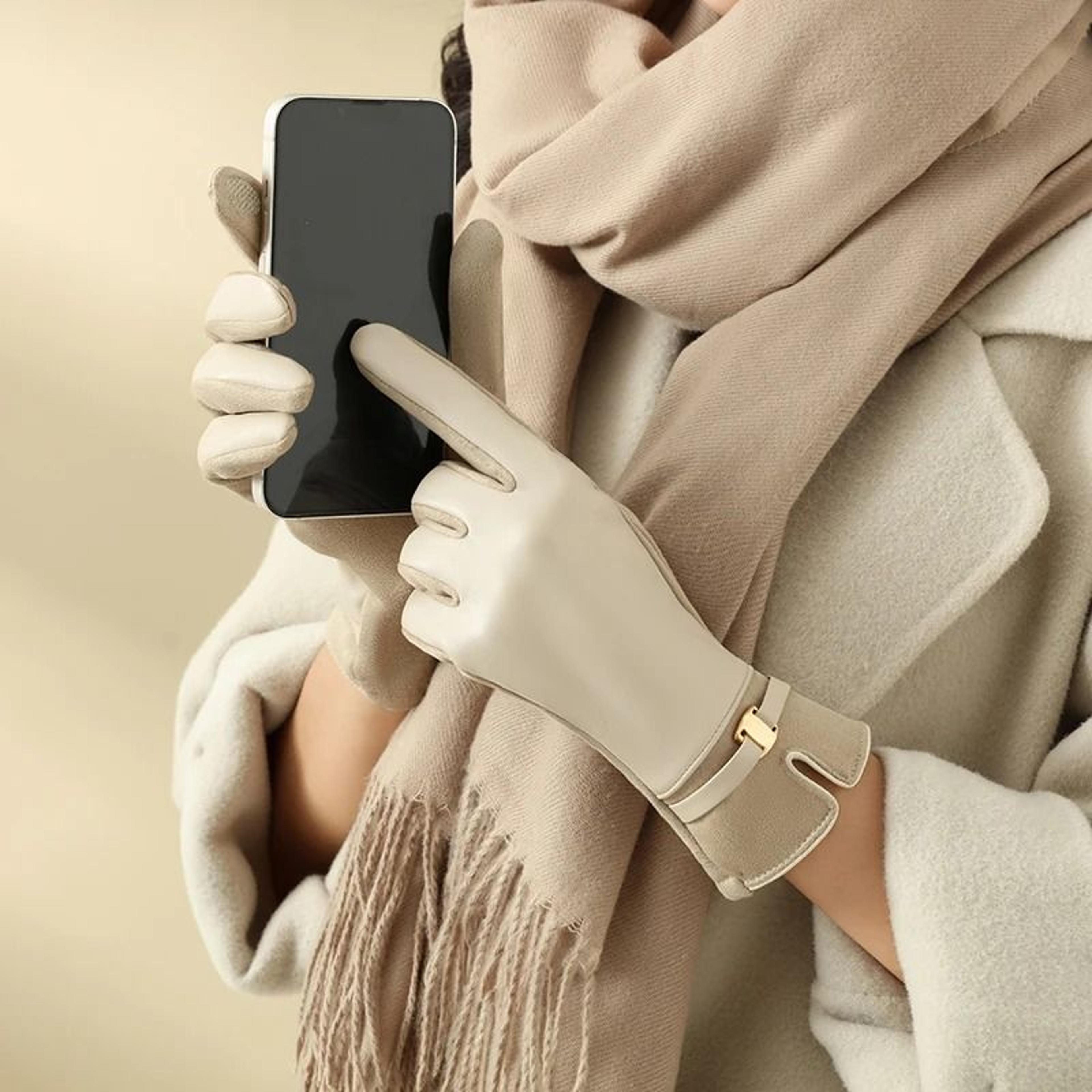 Women Winter Fleece Lined Touch Screen Cycling And Driving Gloves 4