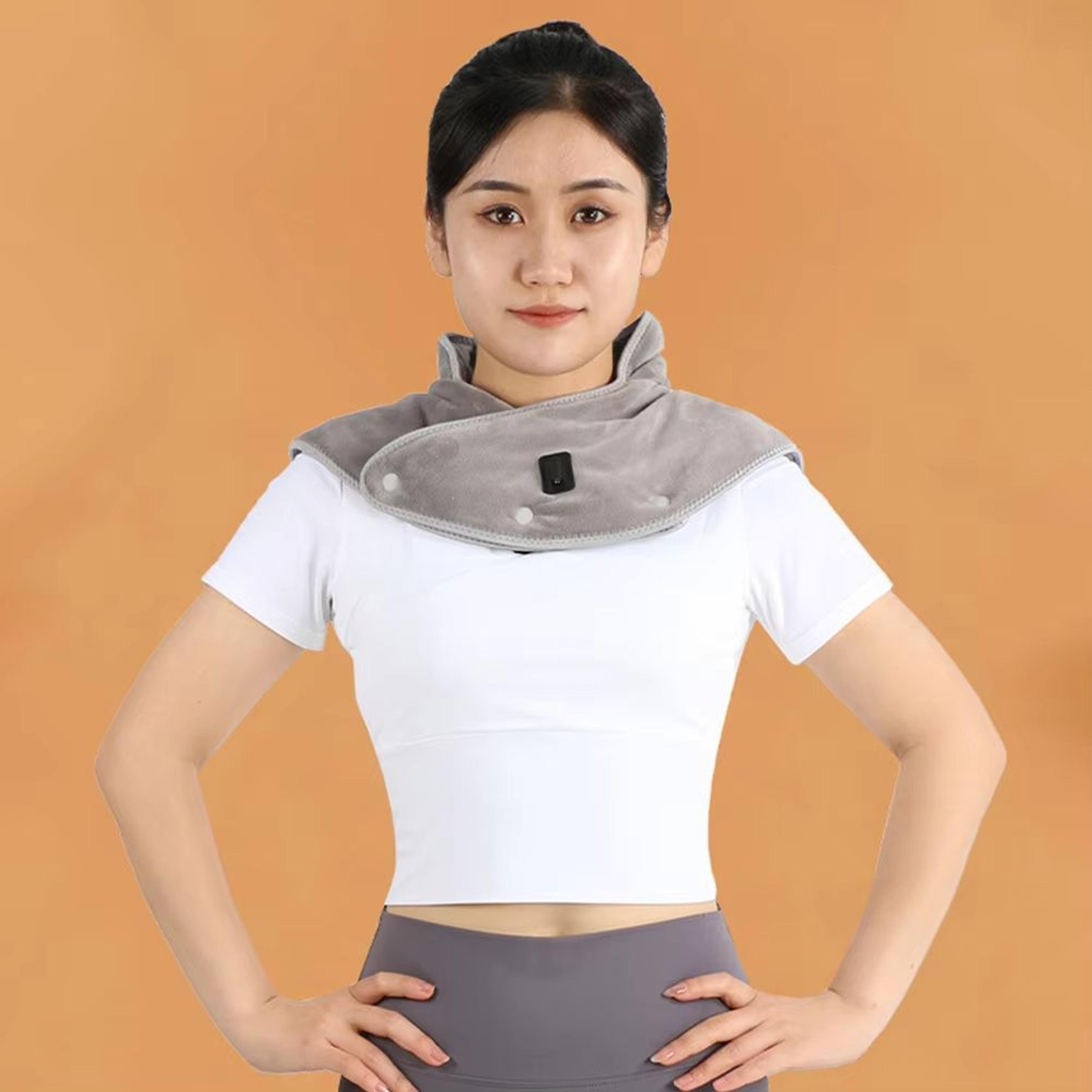 electric heating neck and shoulder massager with infrared therapy and vibration