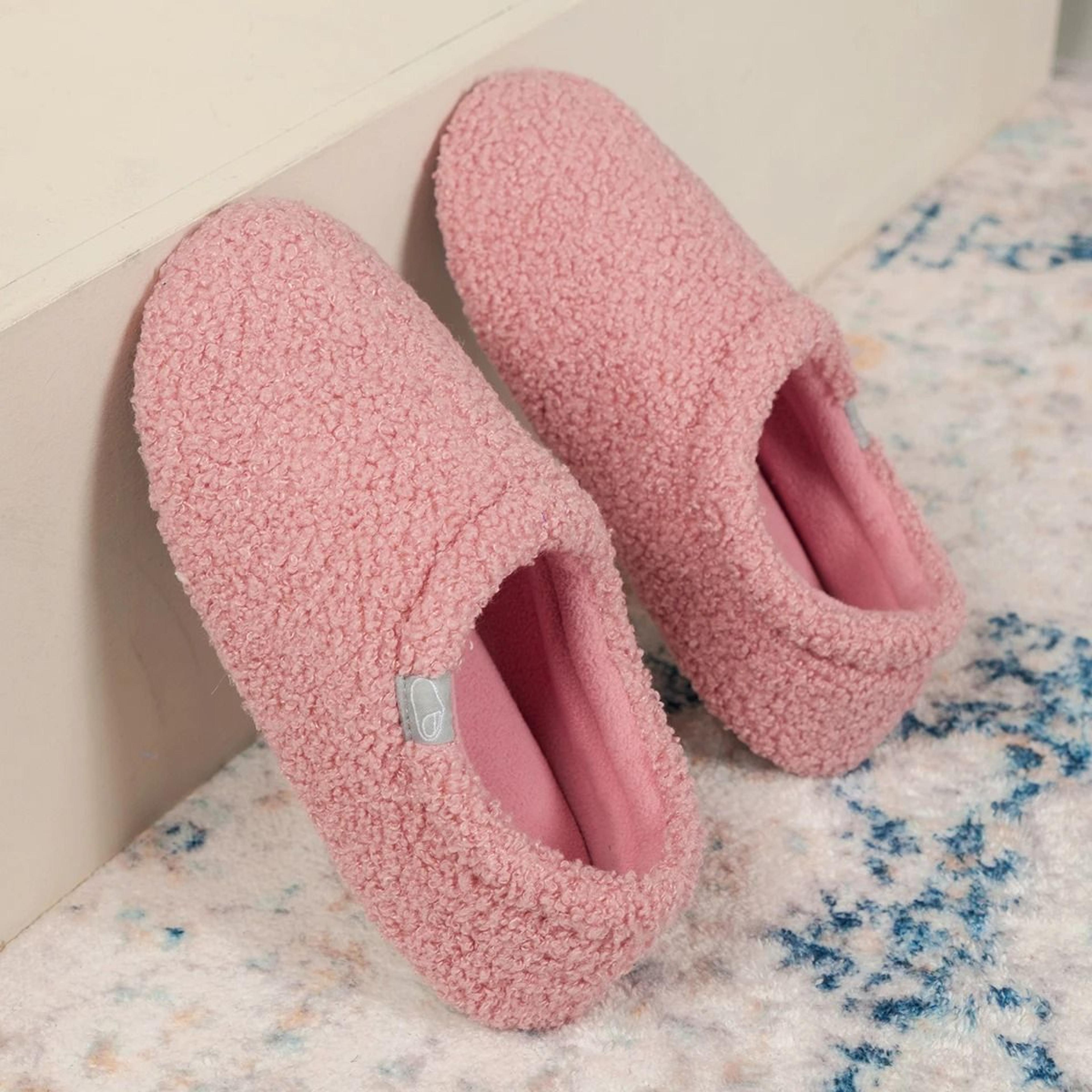 plush teddy fleece memory foam slippers for women cozy lightweight house shoes