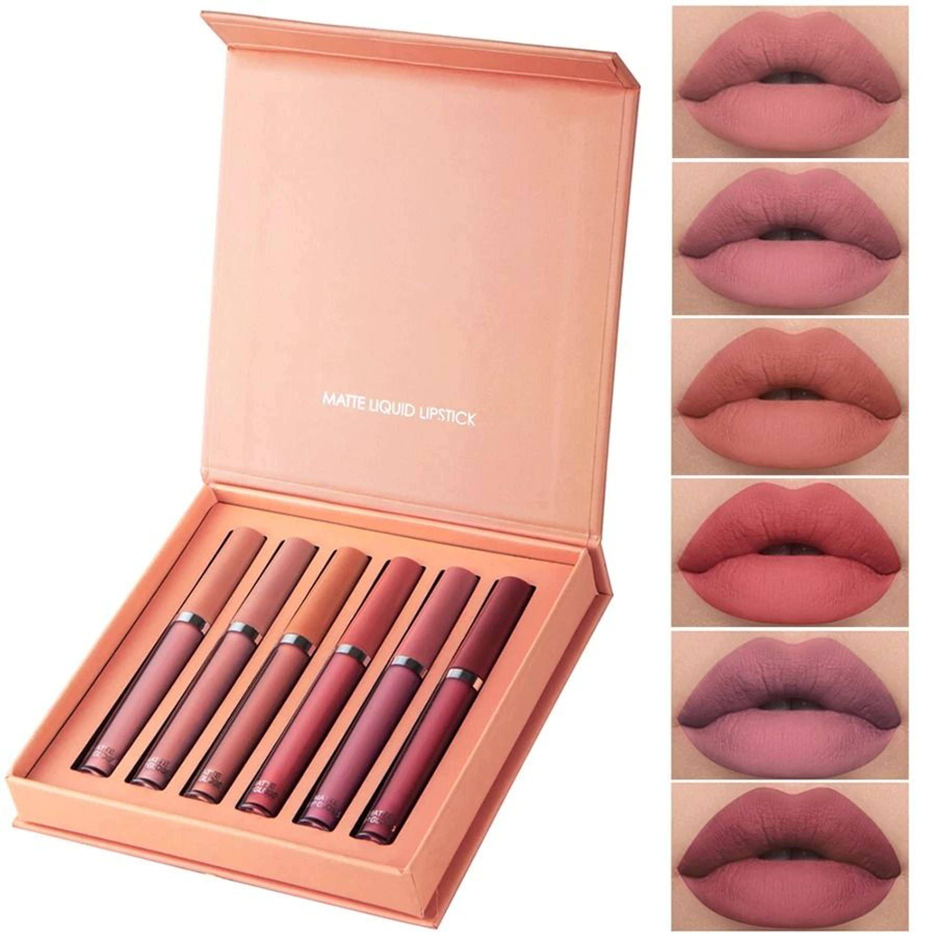 Matte Lip Gloss Set 6 Color Waterproof Long Lasting Gift Box 3