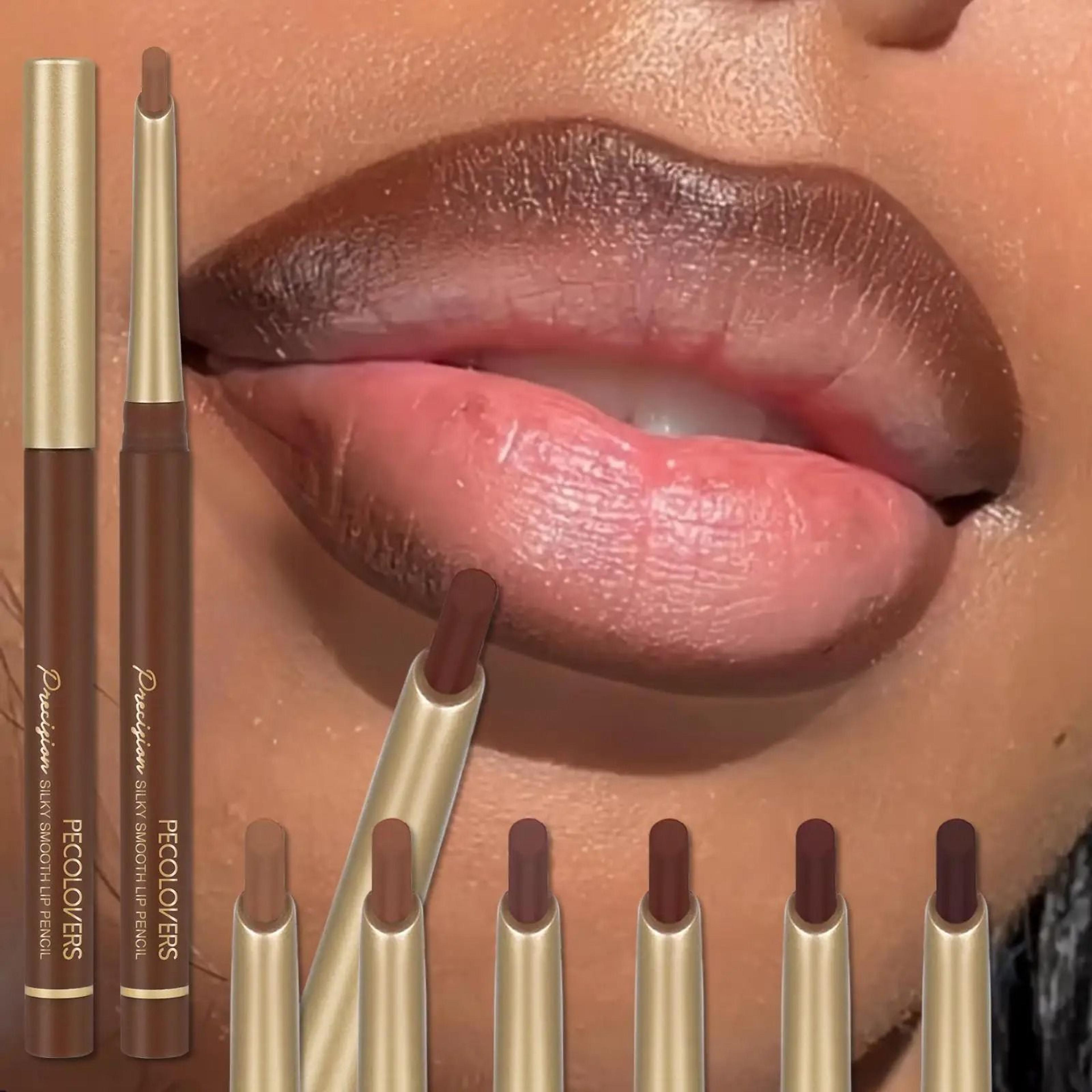matte 6 color lip liner pencil set long lasting nude brown lip contour kit