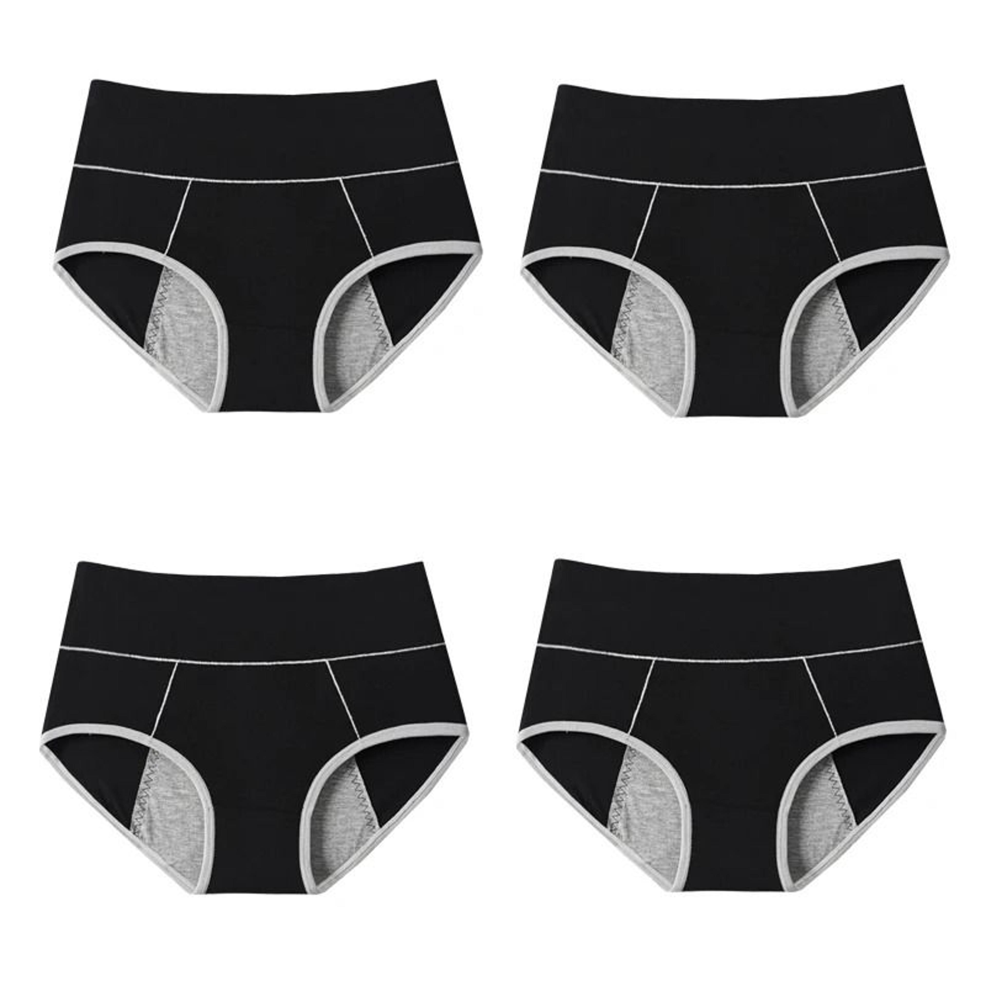 Womens High Waist Leak Proof Period Panties Four Pack Cotton Menstrual Underwear 7