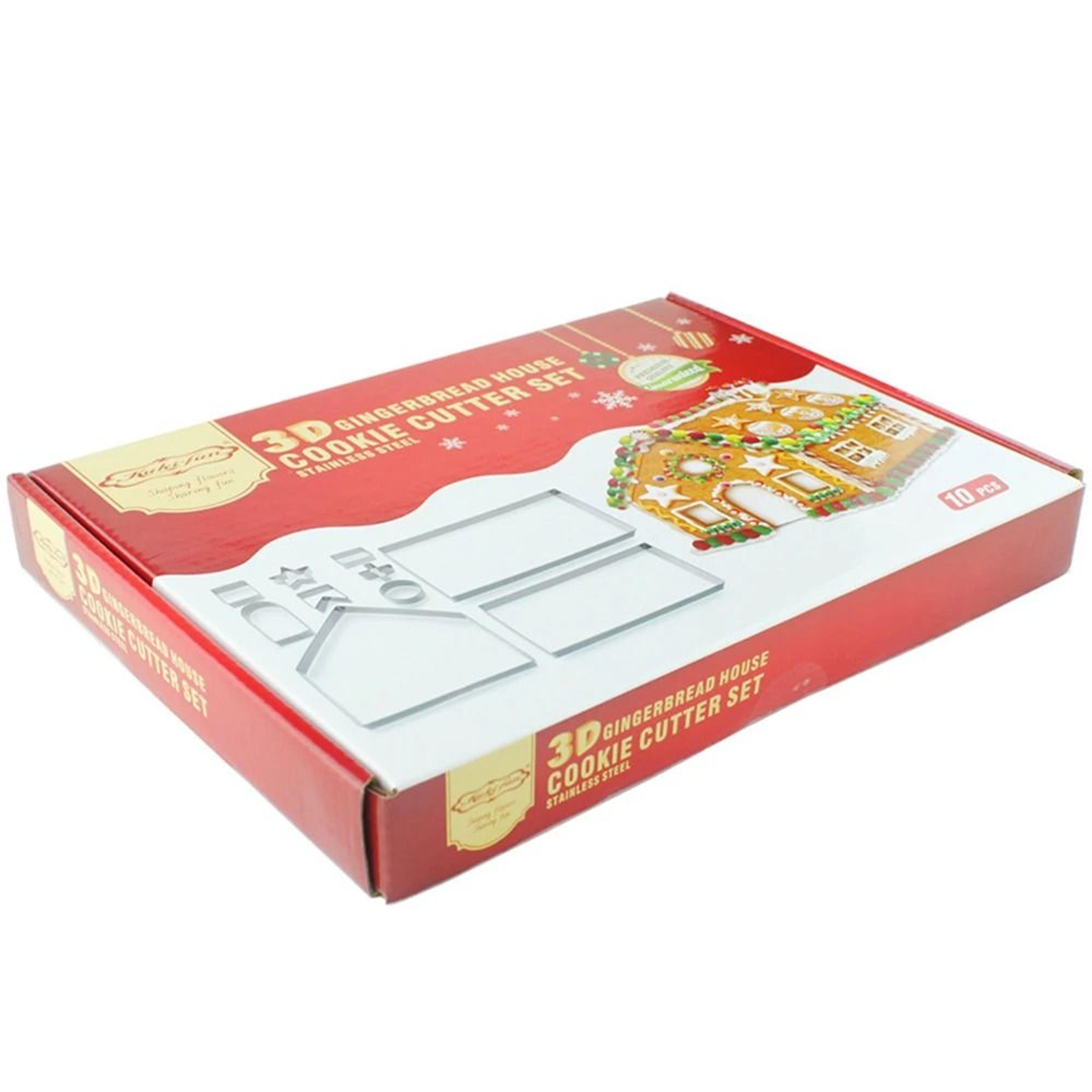 10 Piece Christmas Cookie Cutter Set Stainless Steel Holiday Baking Molds 7